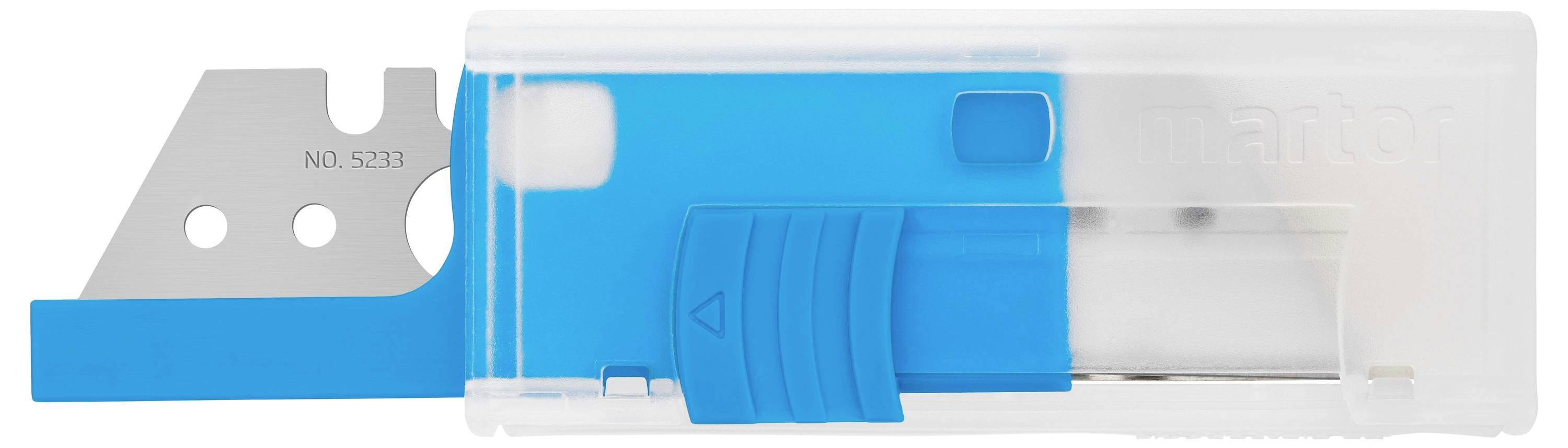 Support de plastique bleu et transparent avec un embout argenté extractible.