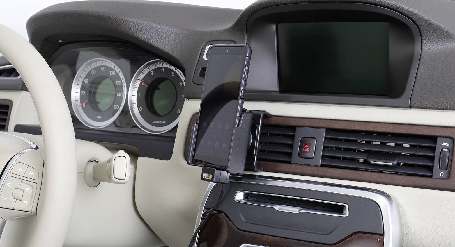 Brodit Support de téléphone portable pour voiture pivotant à 360°, avec fonction de charge 5.3 - 5.3 pouces