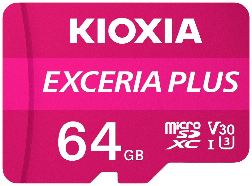 Kioxia EXCERIA PLUS Carte microSDXC 64 GB A1 Application Performance Class, UHS-I, v30 Video Speed Class Standard de puissance A1