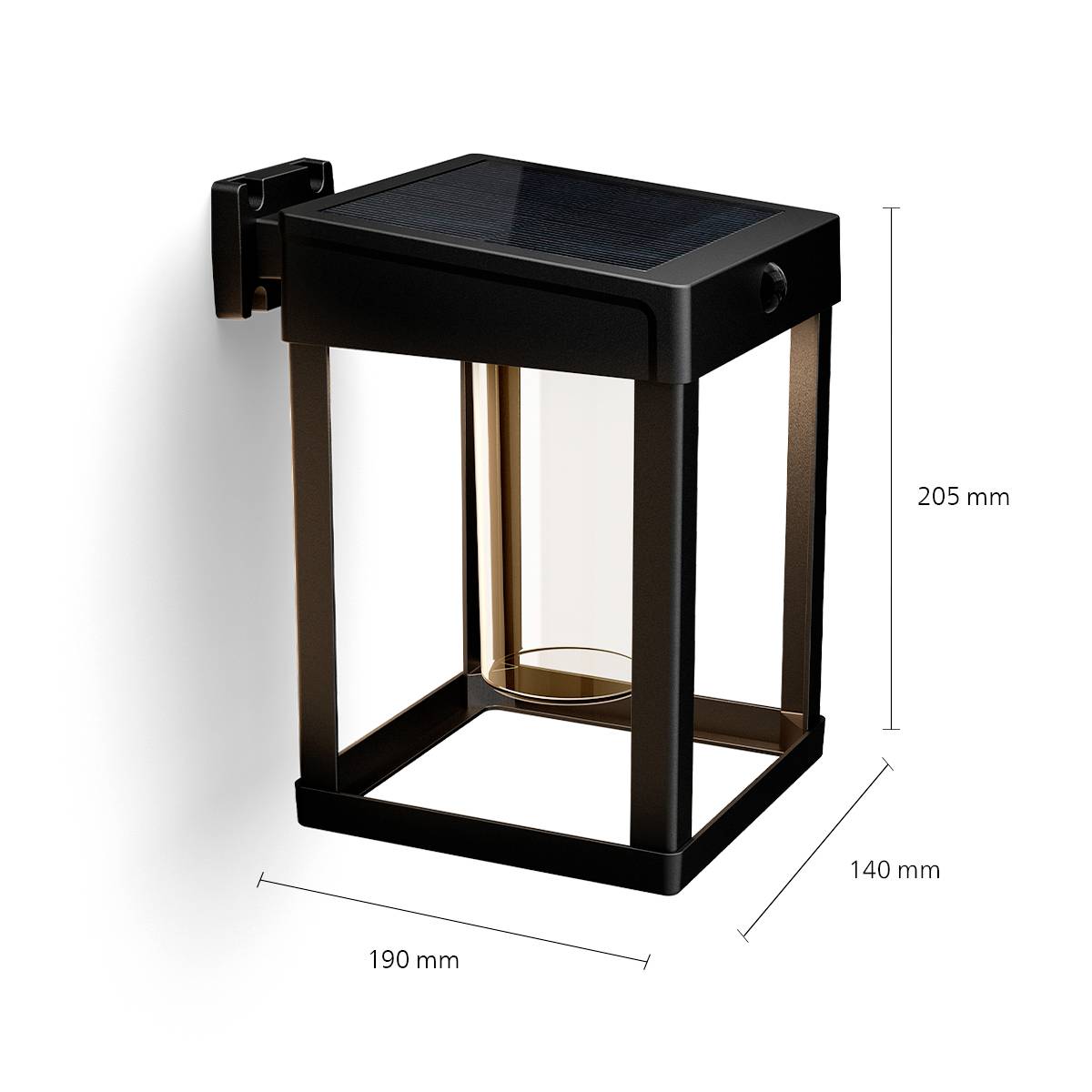 Philips LED Camill 8720169263918 Applique solaire extérieure avec détecteur de mouvement LED 1.4 W noir