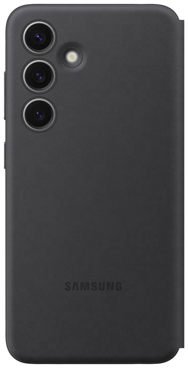 Étui de protection noir pour smartphone avec découpes pour trois objectifs, portant la mention 'Samsung'.