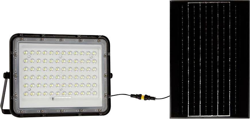V-TAC VT-120W 7826 Projecteur d'éclairage LED, Panneau solaire 15 W blanc neutre noir