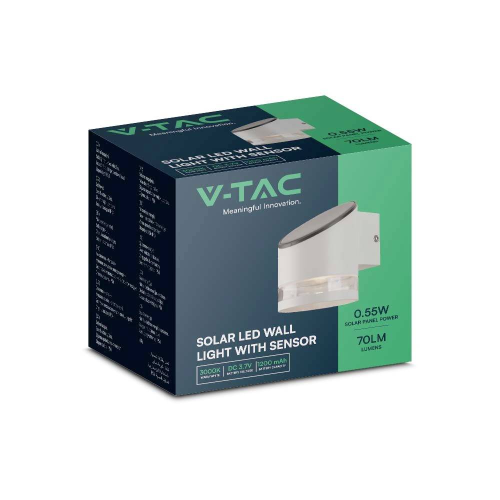 V-TAC VT-1140 23014 Applique solaire extérieure 0.88 W Couleur d'éclairage (ampoule LED): blanc chaud