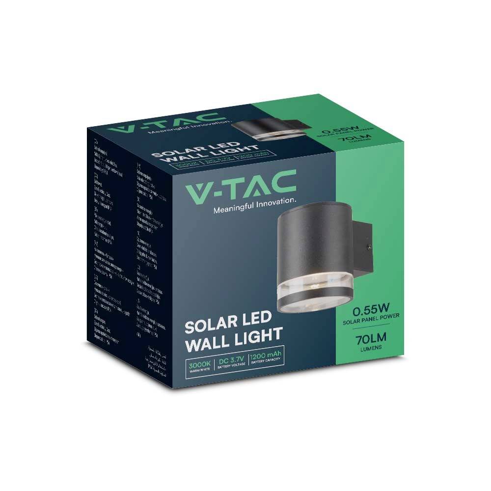 V-TAC VT-1139 23012 Applique solaire extérieure 0.55 W Couleur d'éclairage (ampoule LED): blanc chaud