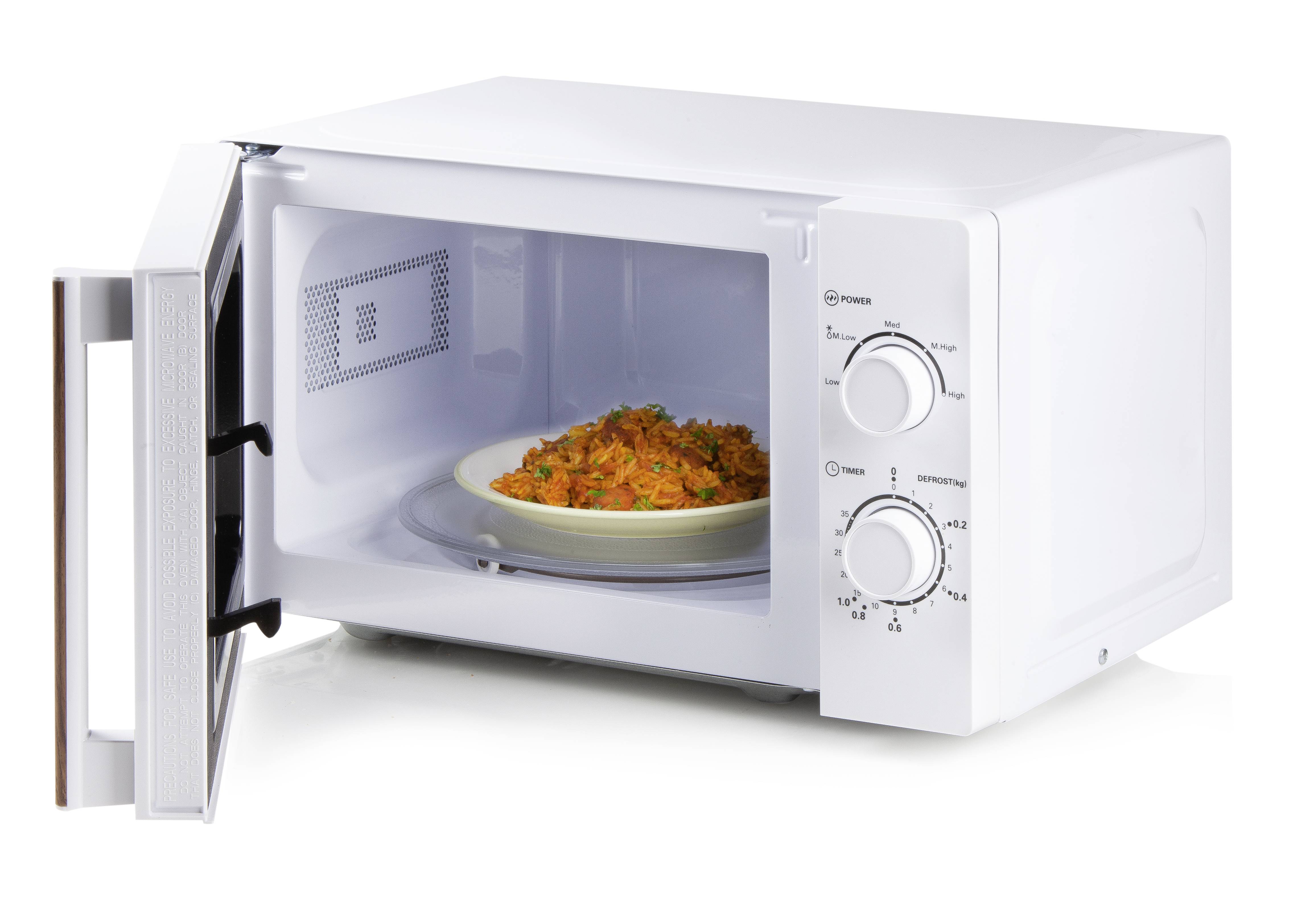 DOMO DO2720 Micro-ondes blanc, bois 700 W fonction minuteur