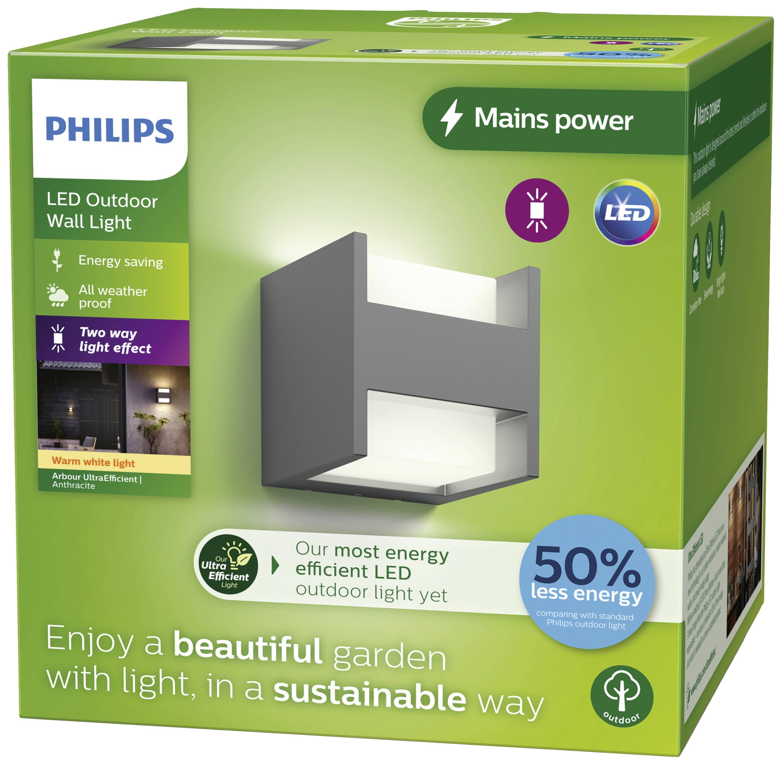 Philips LED Arbour 8720169263857 Applique LED extérieure LED 3.8 W anthracite