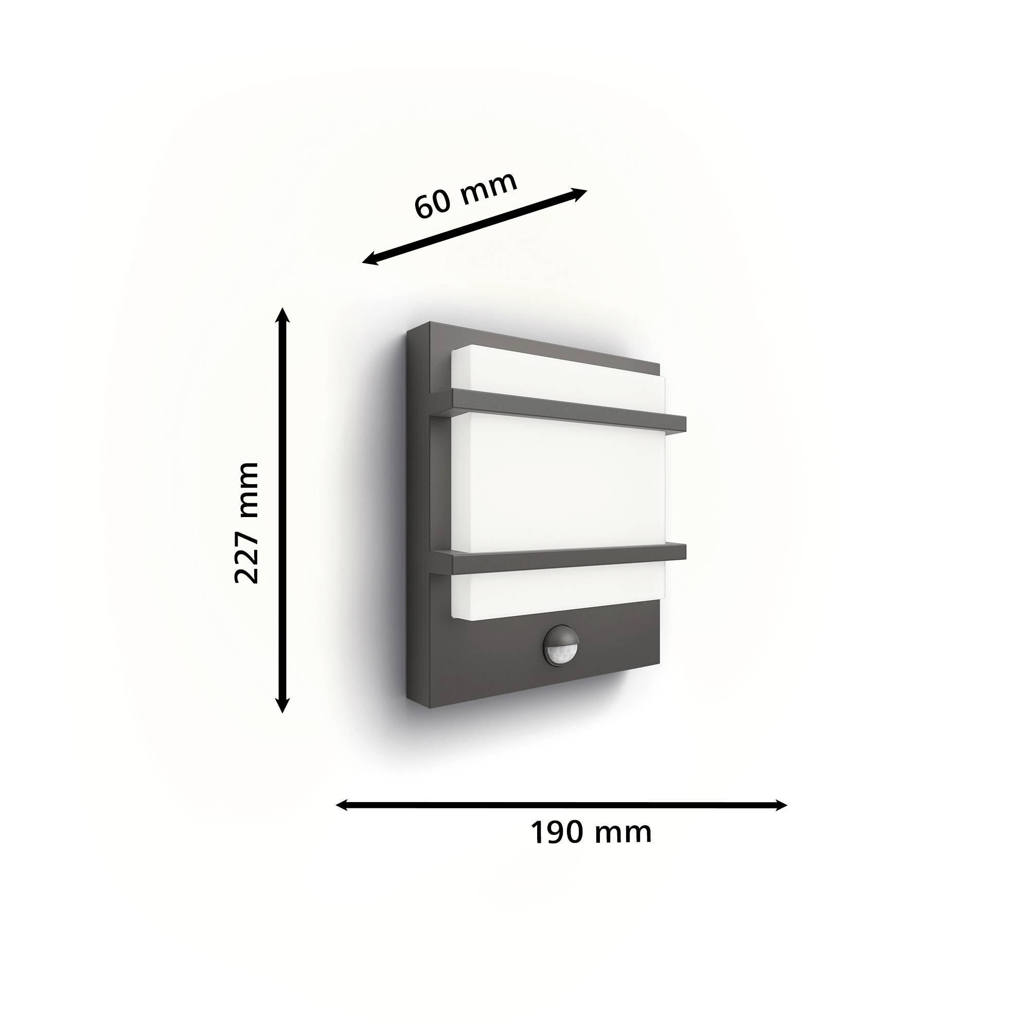 Philips LED Petronia 8720169263734 Applique LED extérieure avec détecteur de mouvement LED 3.8 W anthracite