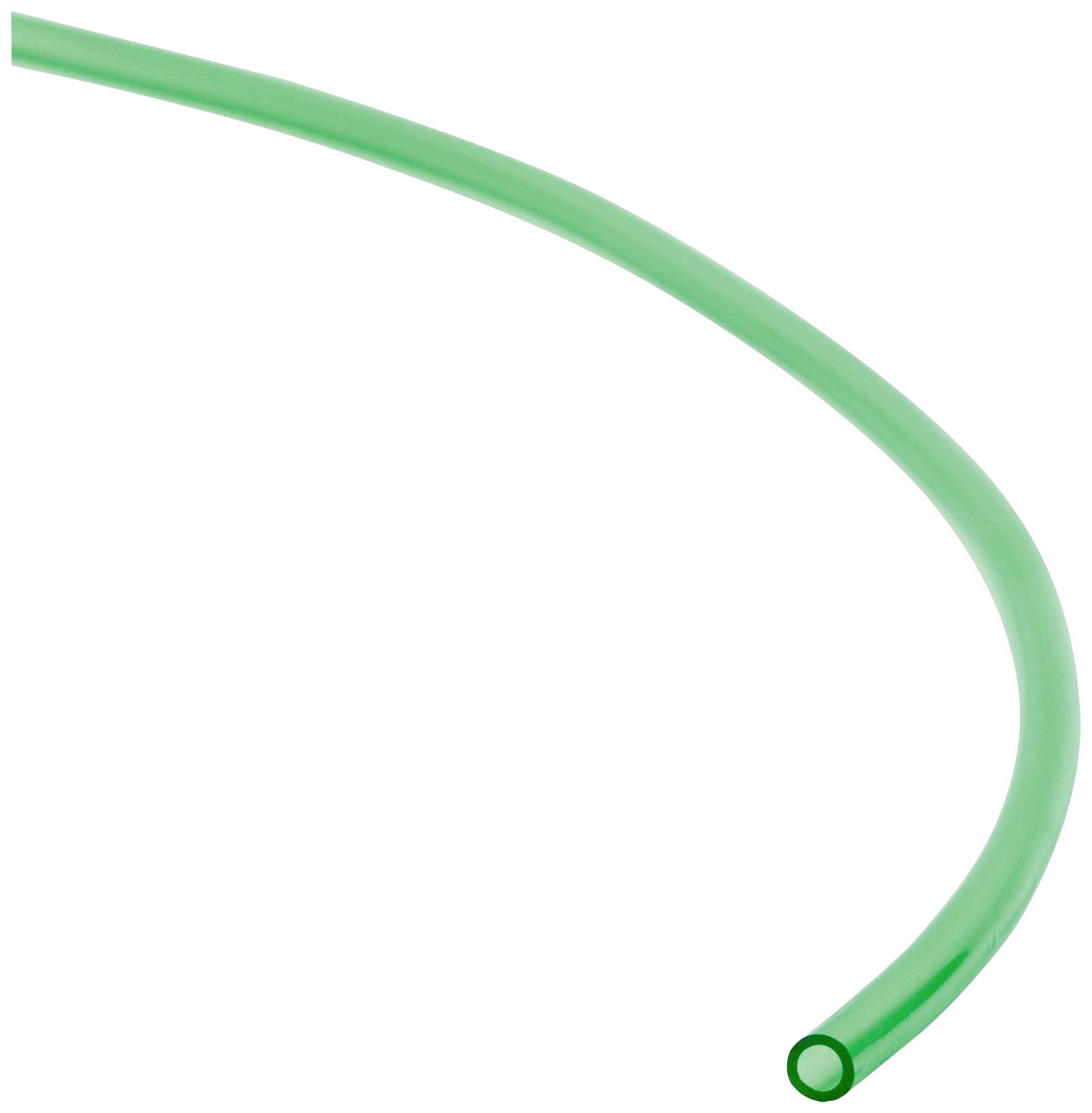 Un coude de tuyau flexible en plastique vert.