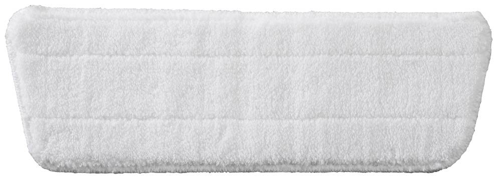 Un chiffon en microfibre blanc, rectangulaire, à la texture duvetée.