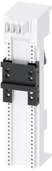 Un composant technique blanc avec des supports noirs, représenté dans un format vertical.