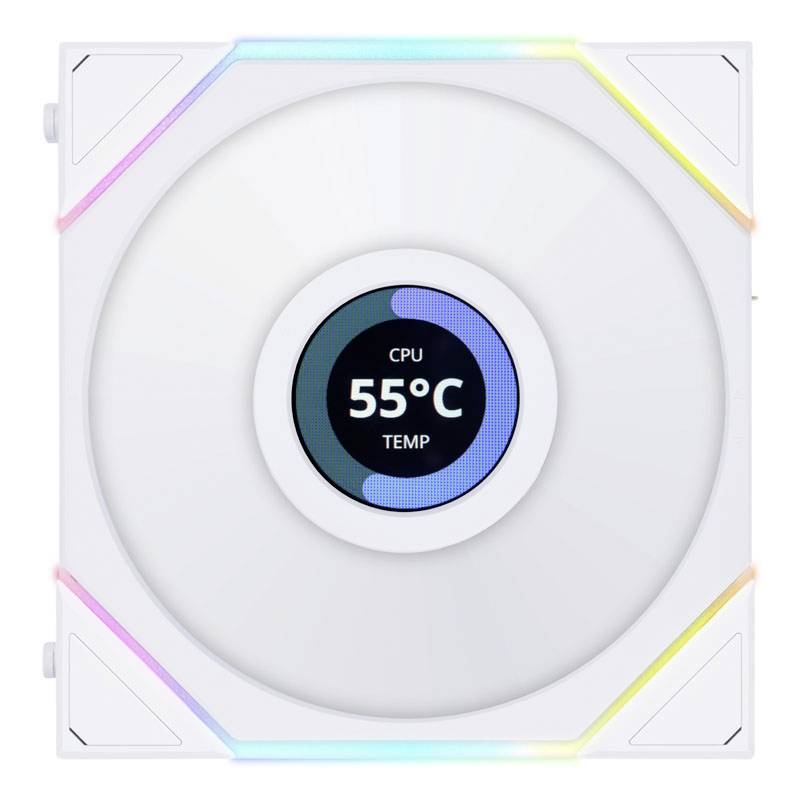 Lian Li UNI FAN TL LCD Series, 3er Pack + Controller Ventilateur pour PC blanc (l x H x P) 124 x 120 x 28 mm avec éclairage LED