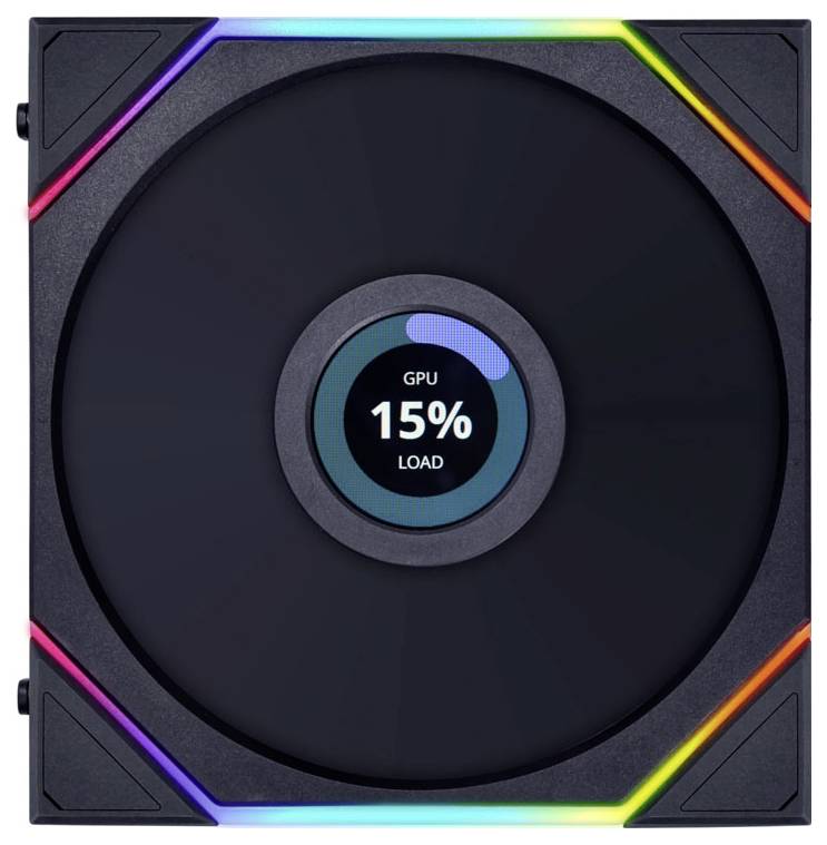 Lian Li UNI FAN TL LCD Series Ventilateur pour PC noir (l x H x P) 144 x 140 x 28 mm avec éclairage LED, inkl. Display