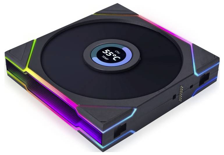 Lian Li UNI FAN TL LCD Series Ventilateur pour PC noir (l x H x P) 144 x 140 x 28 mm avec éclairage LED, inkl. Display