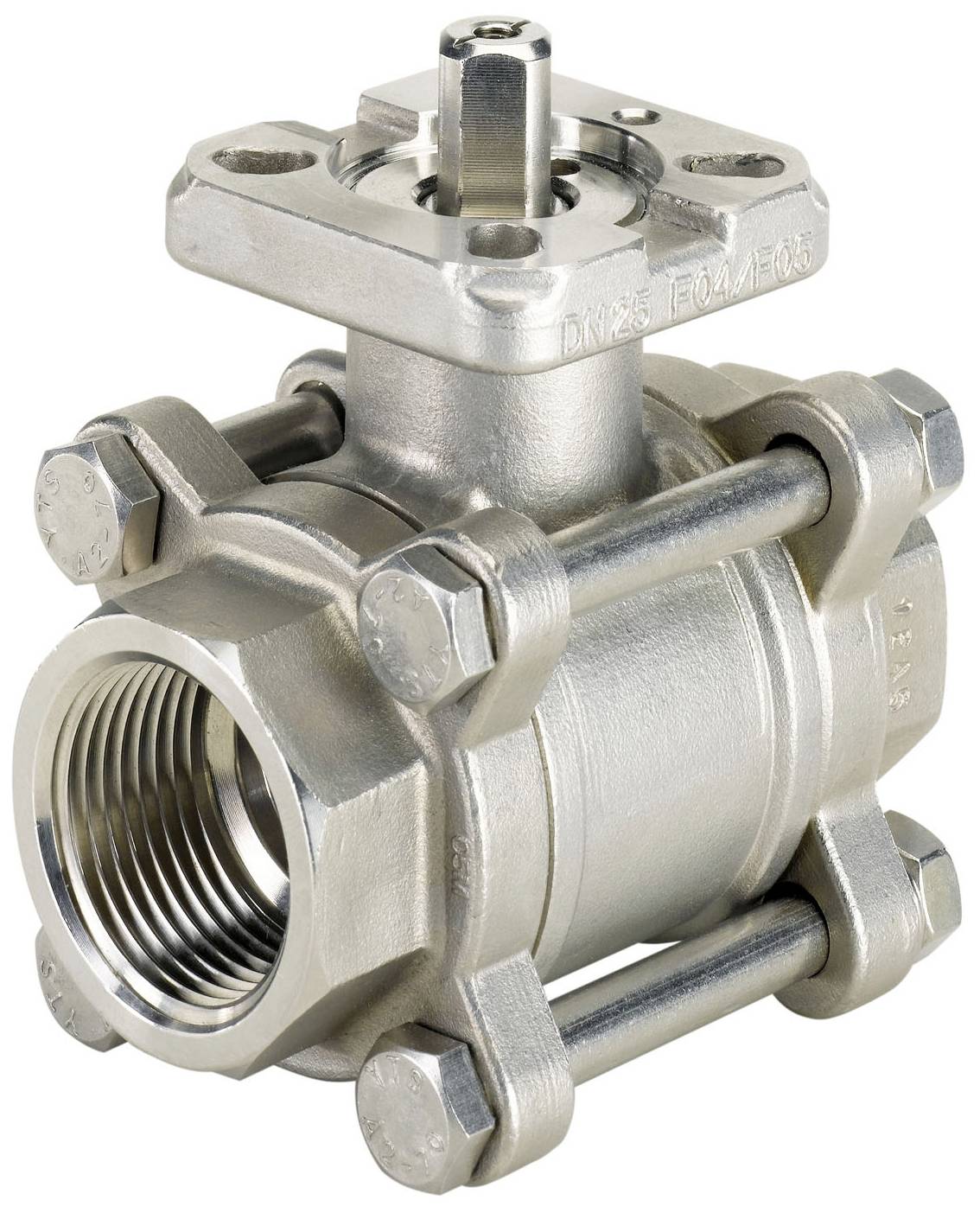 Un robinet à boisseau sphérique en acier inoxydable avec levier manuel, adapté aux applications industrielles, présente une construction robuste et durable.