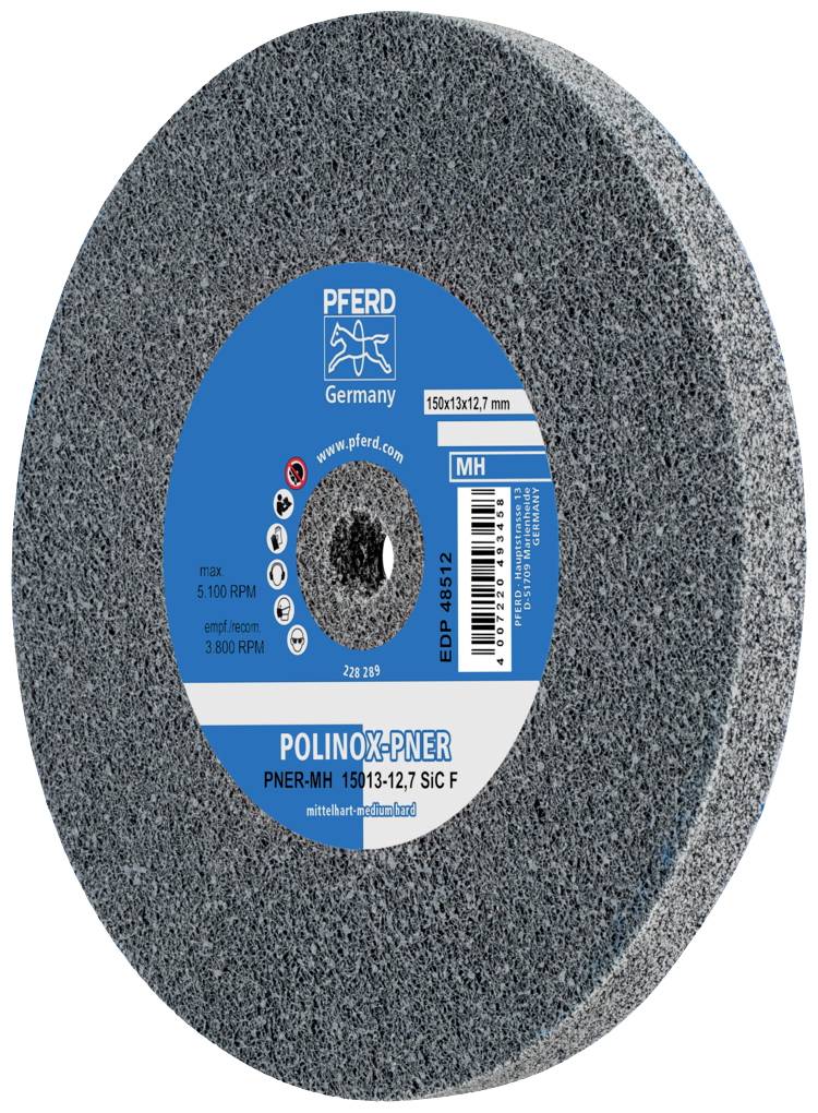 PFERD 47700201 Roue en feutre PNER pressée POLINOX Ø 150x13 mm Ø alésage 12,7 mm diam. Moyen-dur SiC fin pour finition 150 mm 100
