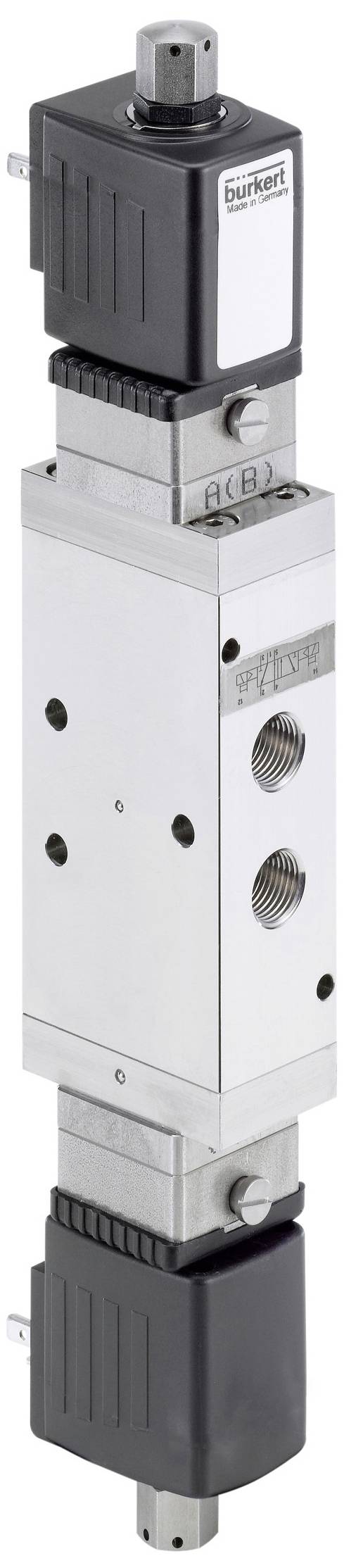 Une vanne industrielle avec un boîtier noir et argenté, utilisée pour réguler le débit de liquides ou de gaz dans une conduite.