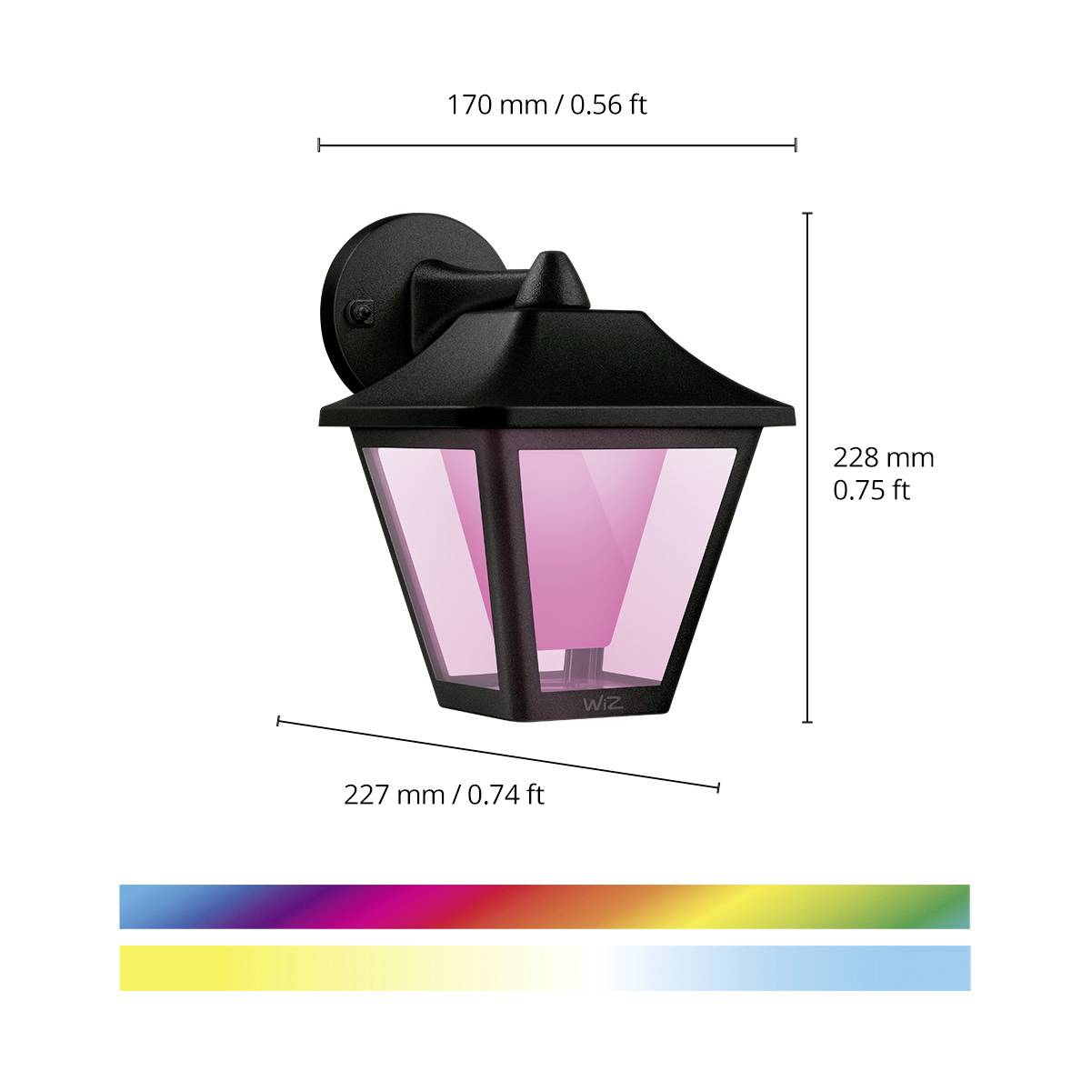 WiZ Applique murale extérieure LED Tunable White & Color 9.5 W RVBB