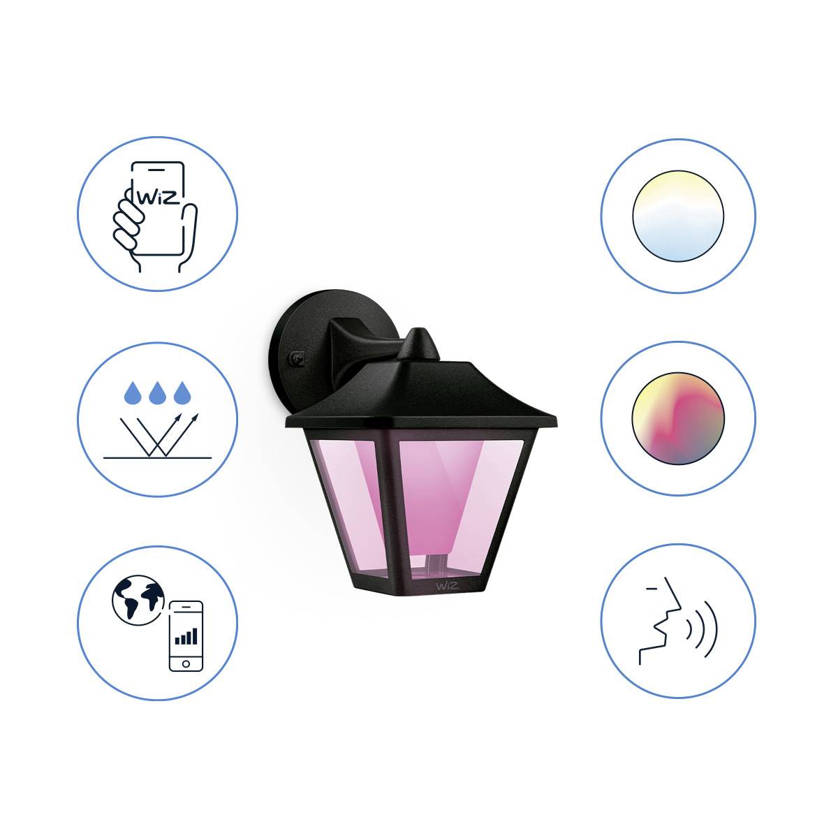 WiZ Applique murale extérieure LED Tunable White & Color 9.5 W RVBB