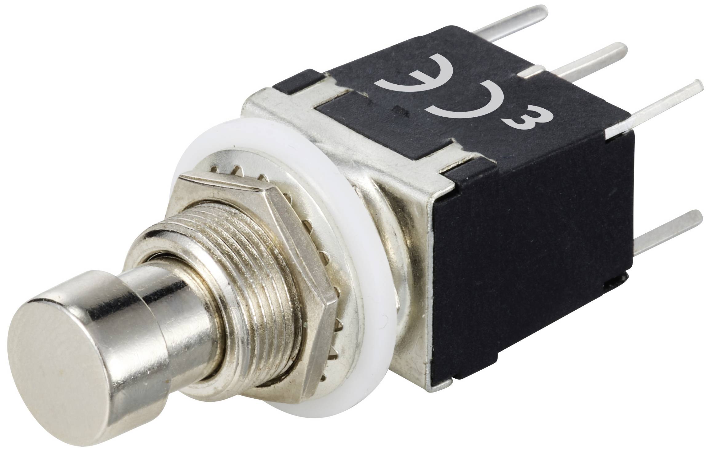 TRU COMPONENTS TC-12193708 Interrupteur à pression DPDT avec broche droite Courant de commutation (max.): 4 A 1 pc(s)