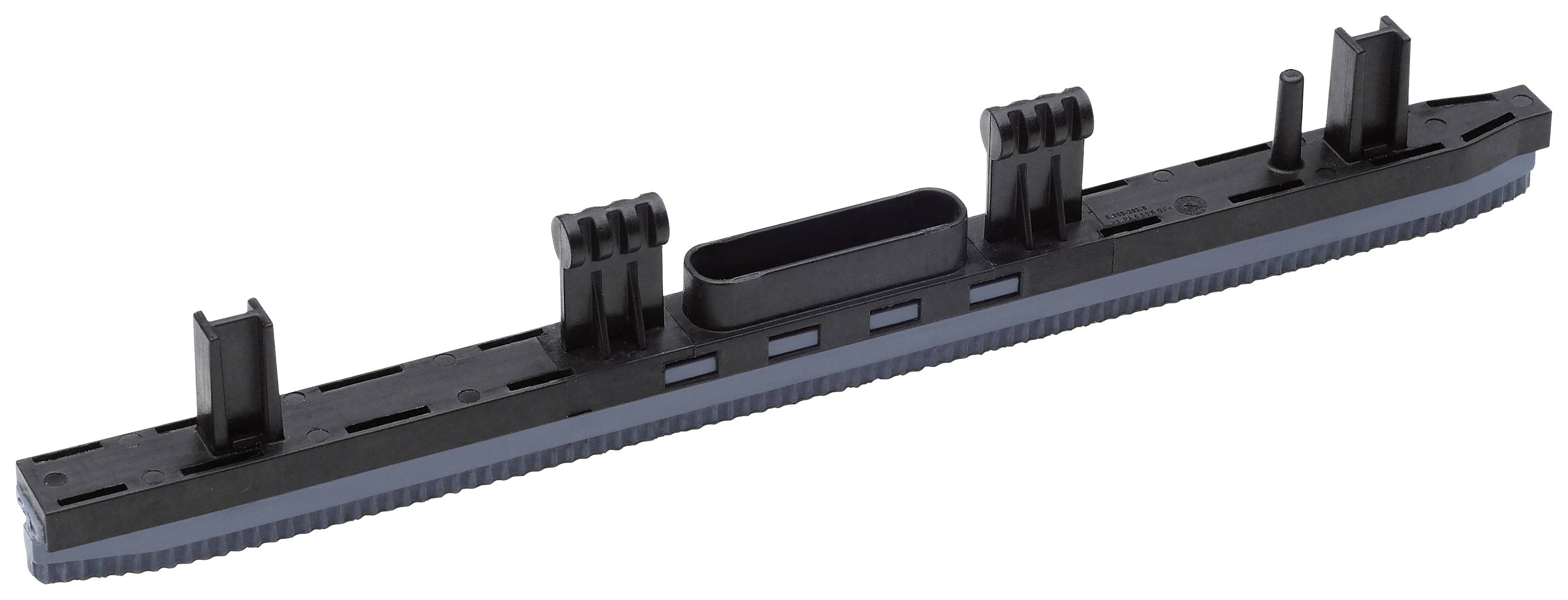 Une pièce en plastique noir avec plusieurs clips et supports, adaptée pour la fixation ou le support structural.