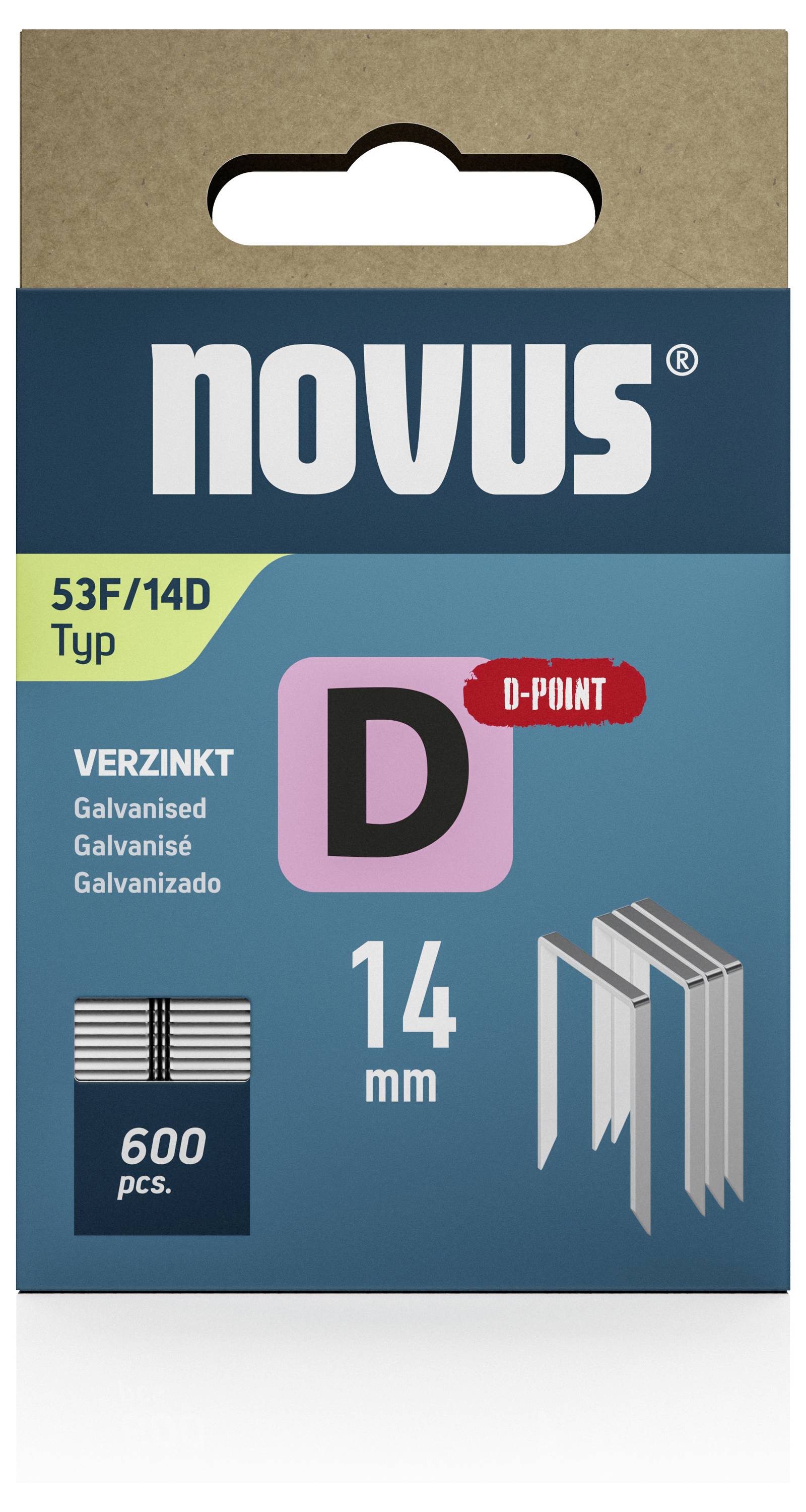 Novus Tools 042-0793 Agrafes fil plat Type 53F 600 pc(s) Dimensions (L x l) 14 mm x 11.3 mm