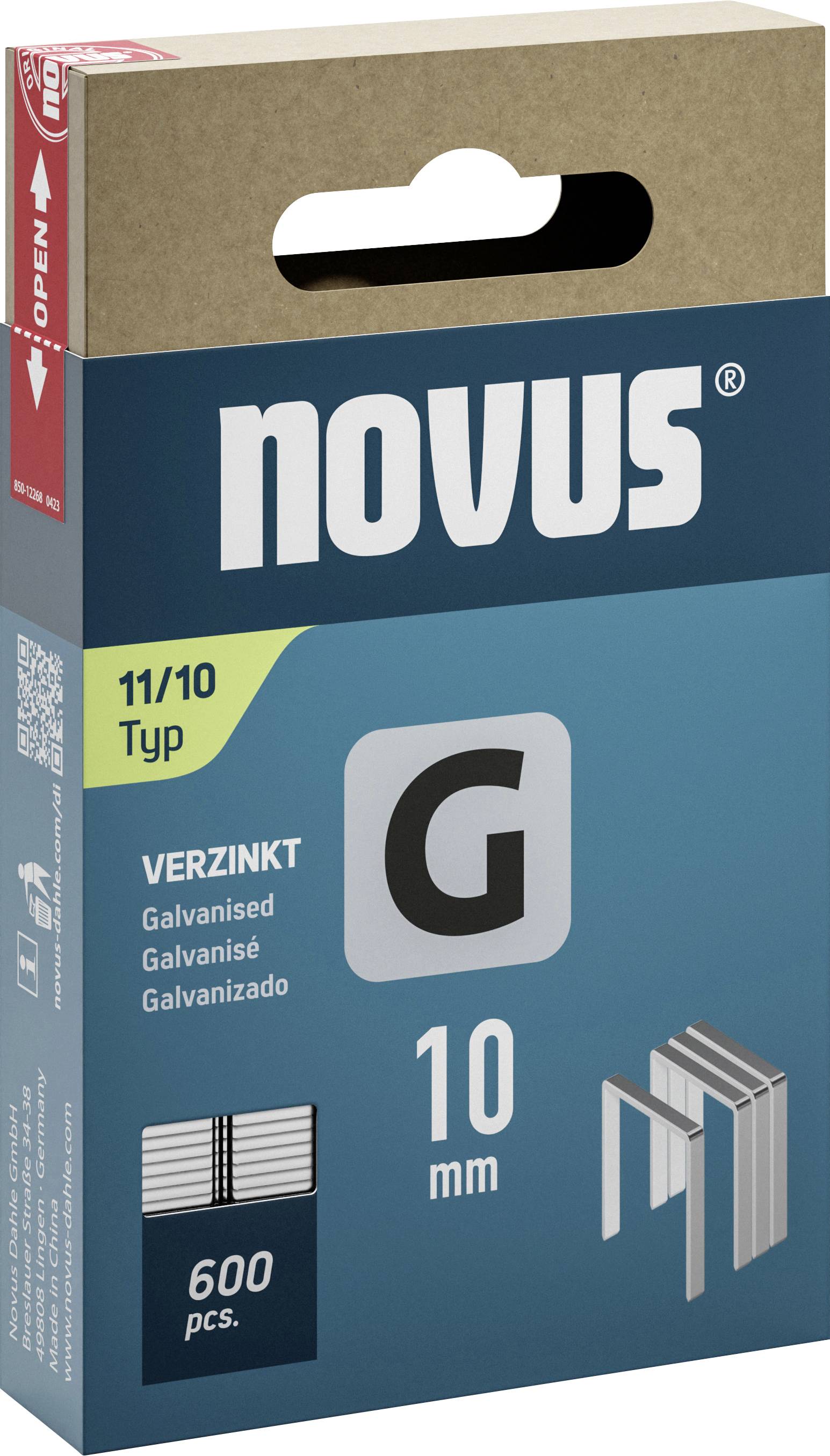 Novus Tools 042-0797 Agrafes fil plat Type 11 600 pc(s) Dimensions (L x l) 10 mm x 10.6 mm