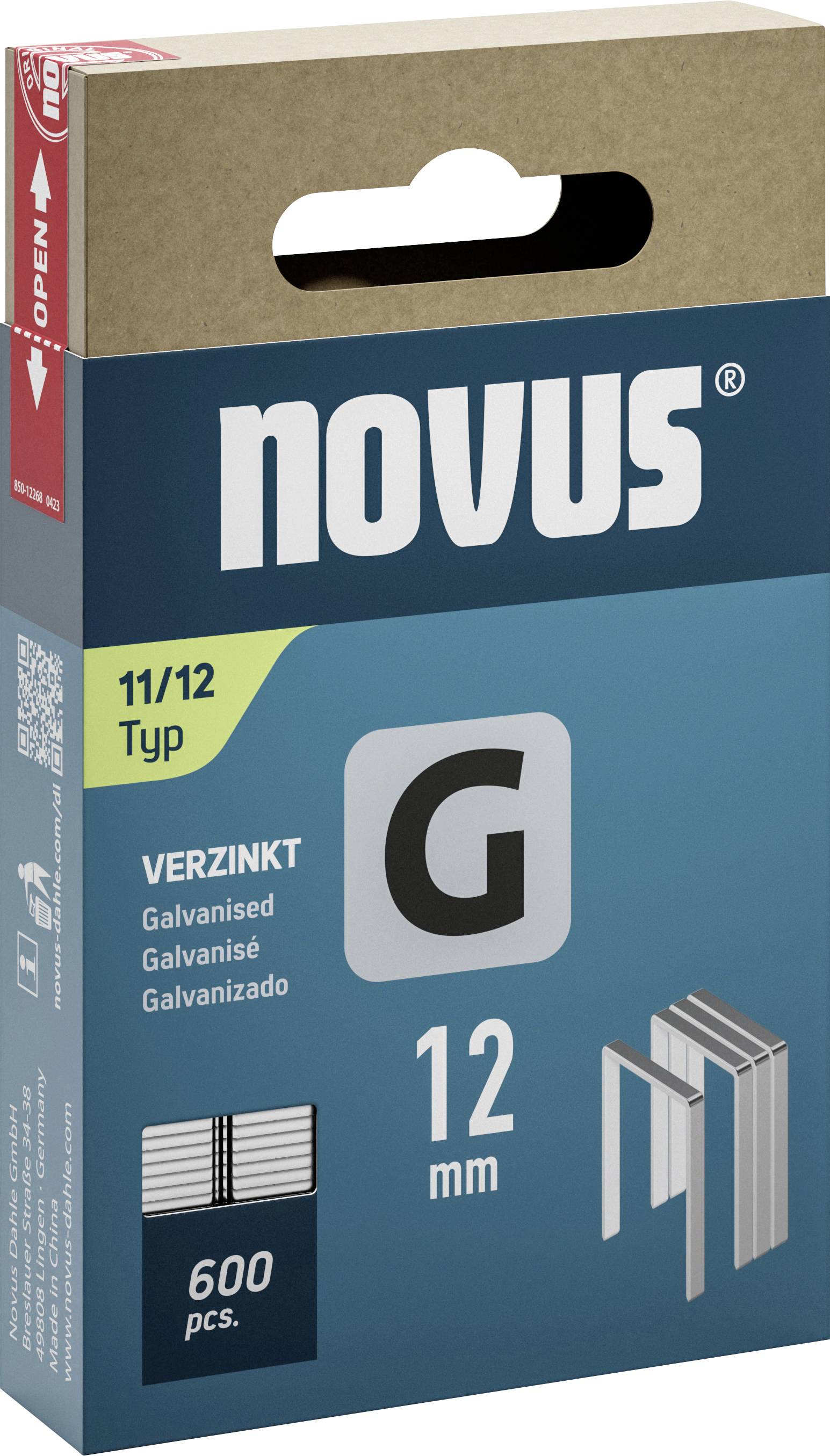 Novus Tools 042-0798 Agrafes fil plat Type 11 600 pc(s) Dimensions (L x l) 12 mm x 10.6 mm
