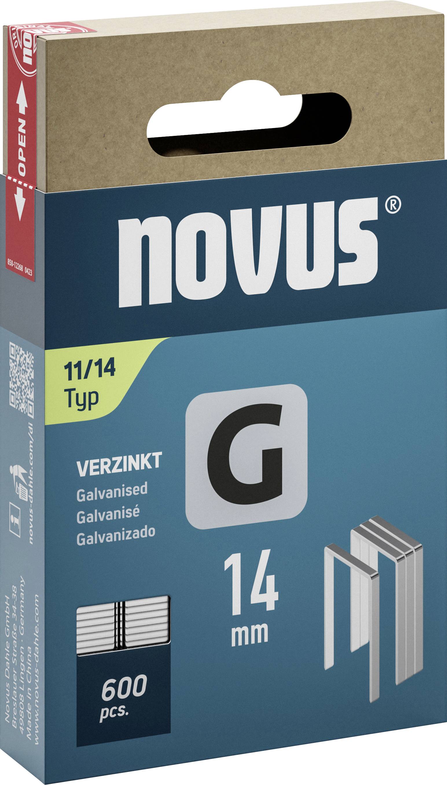 Novus Tools 042-0799 Agrafes fil plat Type 11 600 pc(s) Dimensions (L x l) 14 mm x 10.6 mm