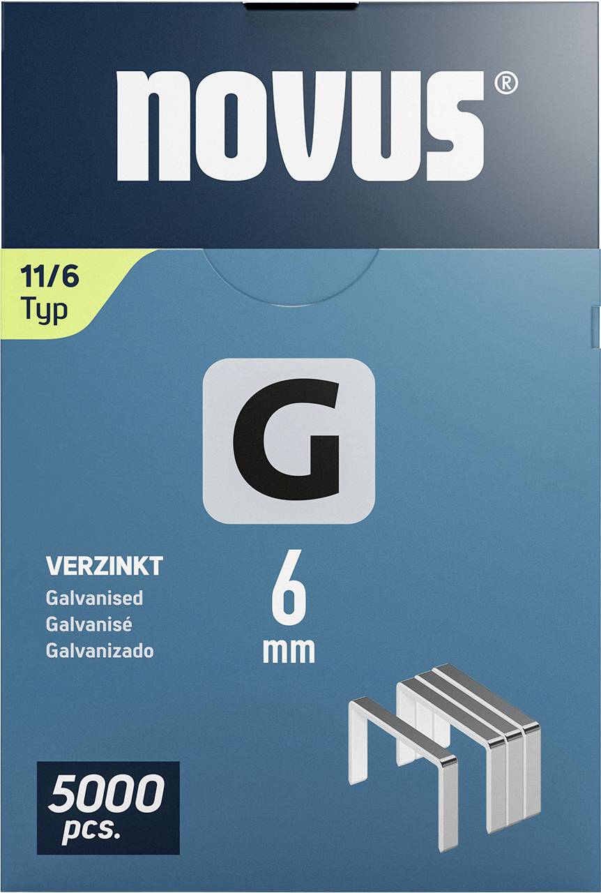 Novus Tools 042-0765 Agrafes fil plat Type 11 5000 pc(s) Dimensions (L x l) 6 mm x 10.6 mm