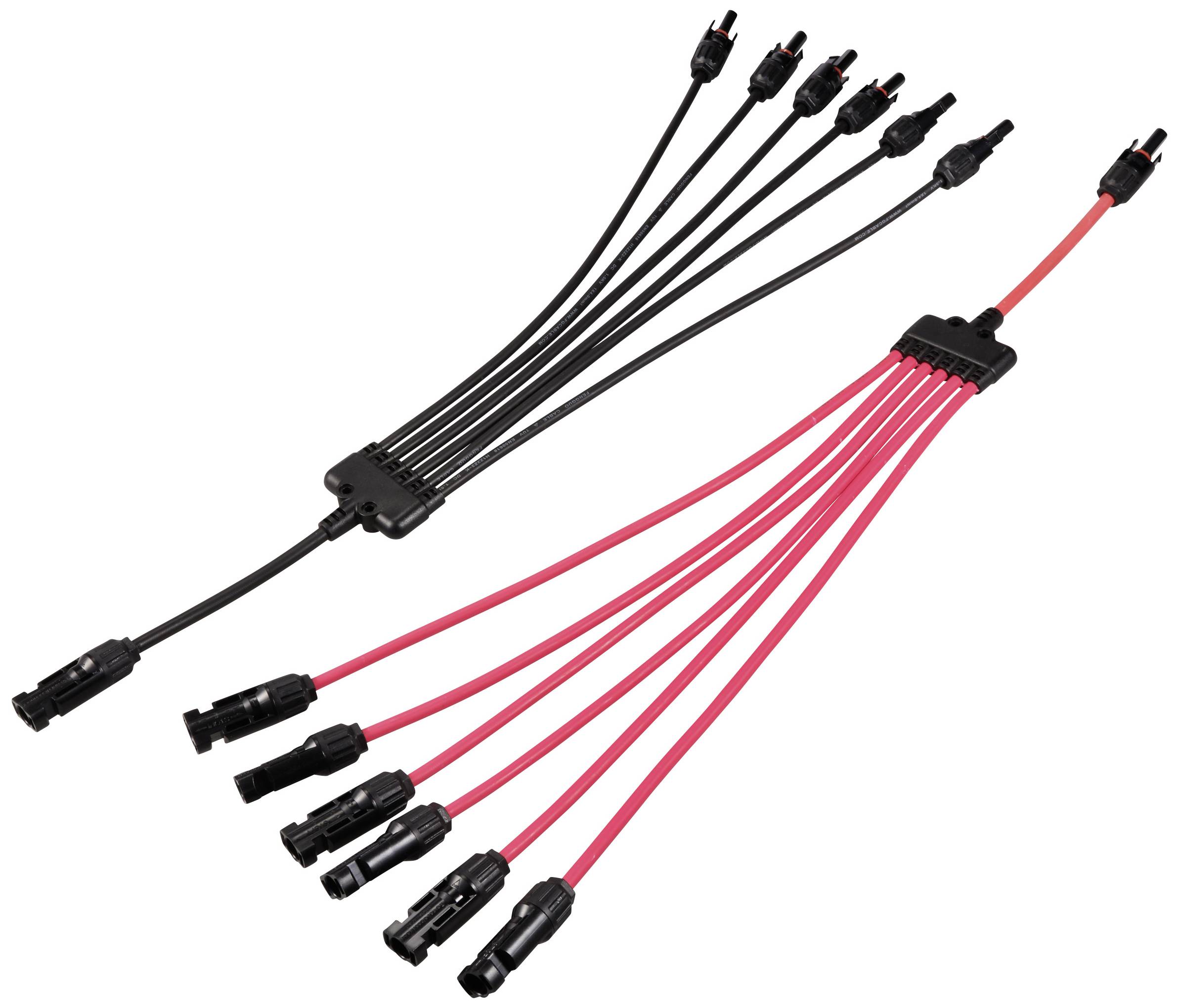 1x répartiteur y mâle solaire mâle sur 6x femelle + femelle sur 6x mâle TC-12195672 noir, rouge TRU COMPONENTS Contenu: 2 pc(s)