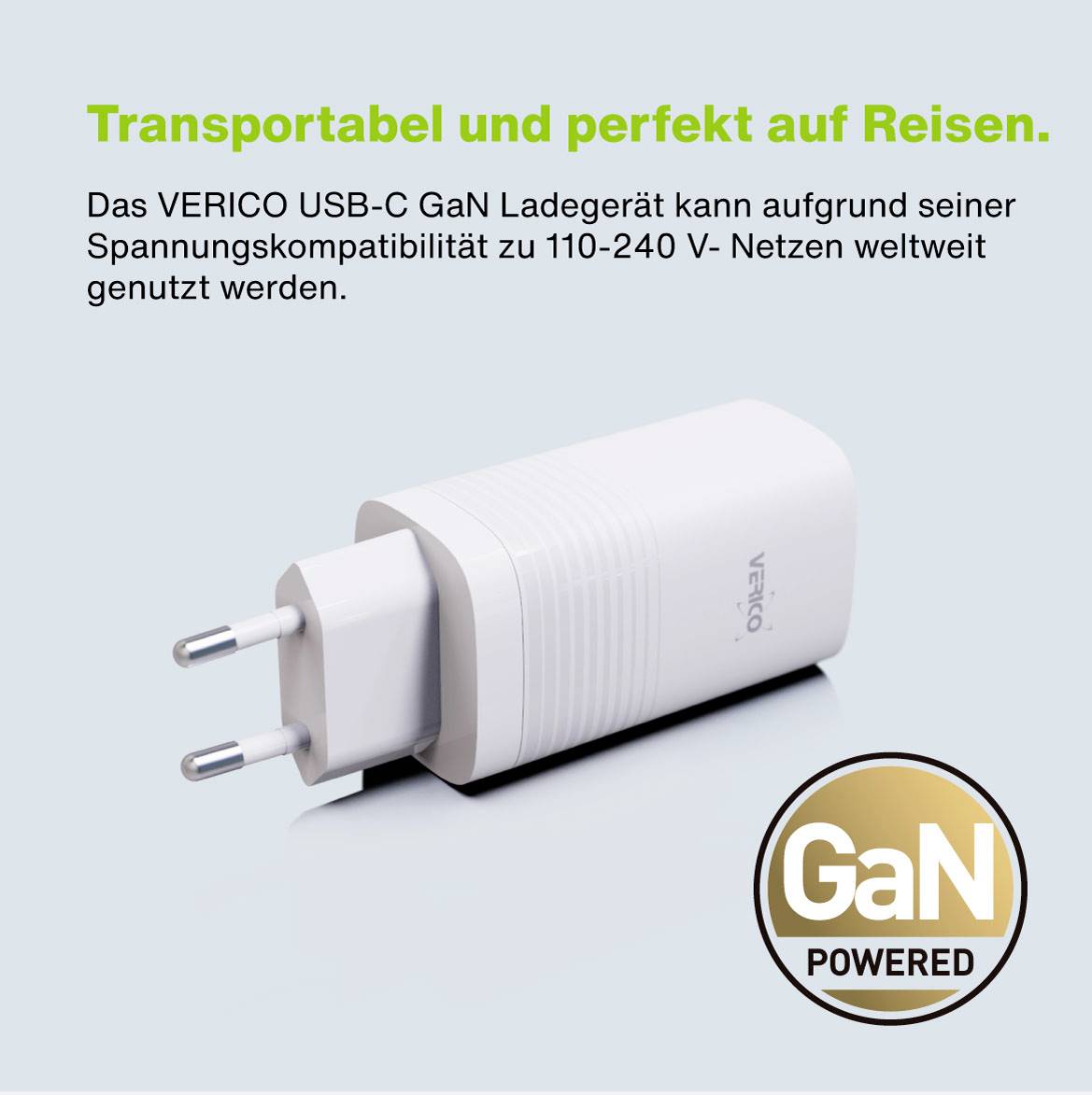 Verico Mojo 65W GaN 3 Chargeur USB 65 W 1x USB-A, 2x USB-C® Power Delivery blanc intérieure