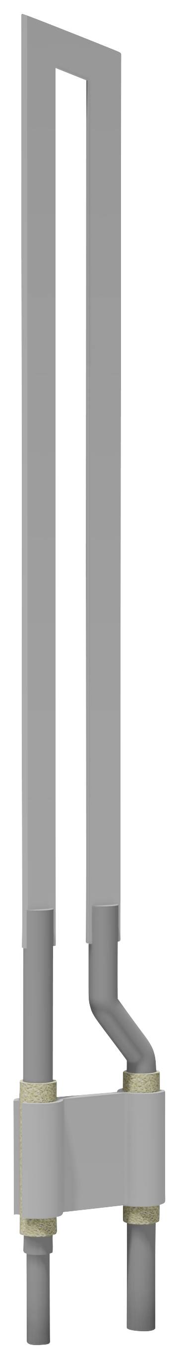 Bâton chauffant gris, vertical, de forme rectangulaire, adapté aux applications industrielles.