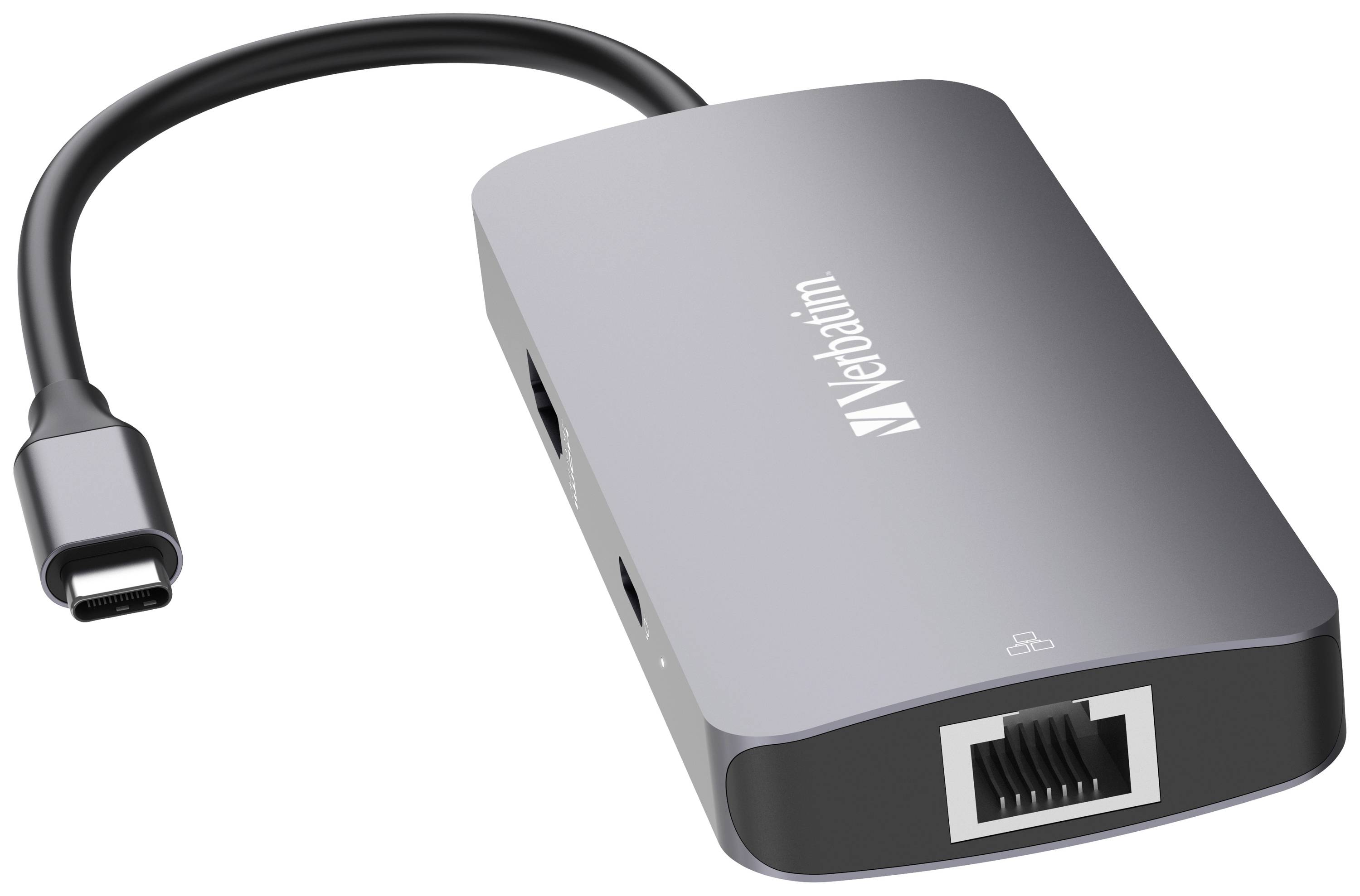 Hub multiport USB-C® (USB 3.2 Gen 1) Verbatim CMH-05 5 ports avec port réseau intégré, avec port de charge rapide, avec fich