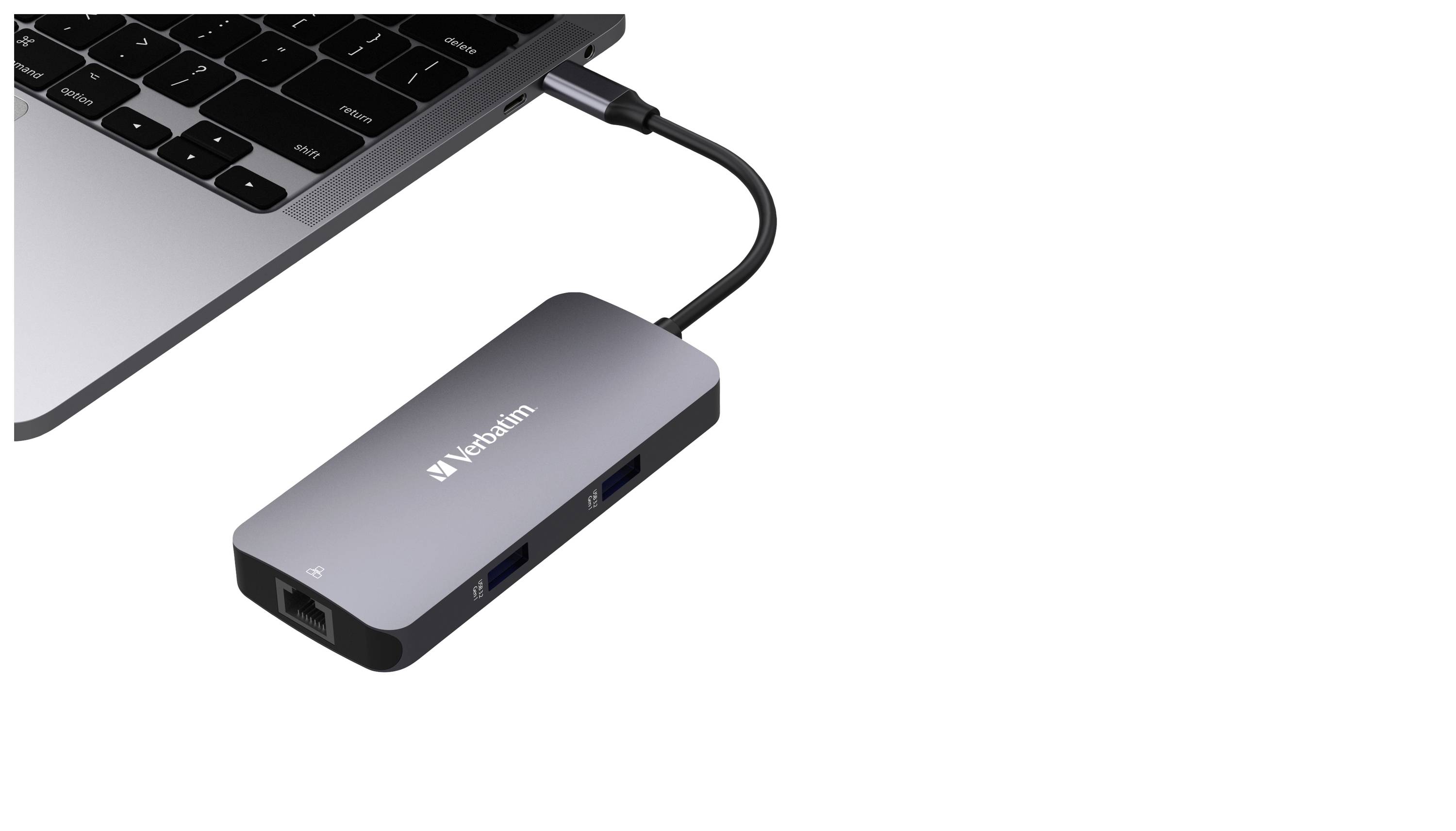 Hub multiport USB-C® (USB 3.2 Gen 1) Verbatim CMH-05 5 ports avec port réseau intégré, avec port de charge rapide, avec fich