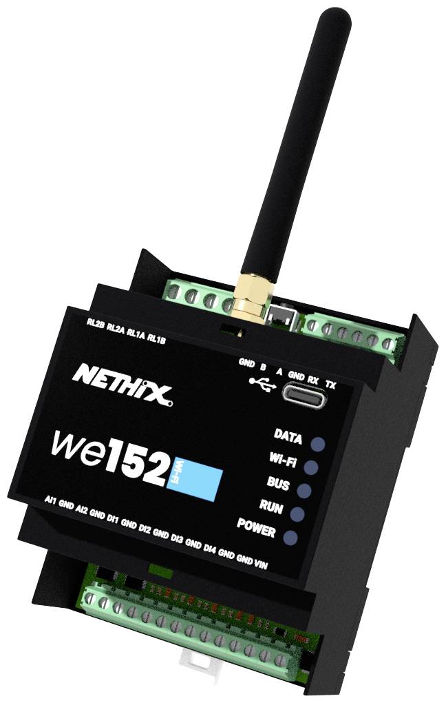 Nethix 90.01.020 WE152 LTE Module d'acquisition des données Nombre d'entrées: 2 x Nbr. de sorties: 2 x 32 V/DC 1 pc(s)