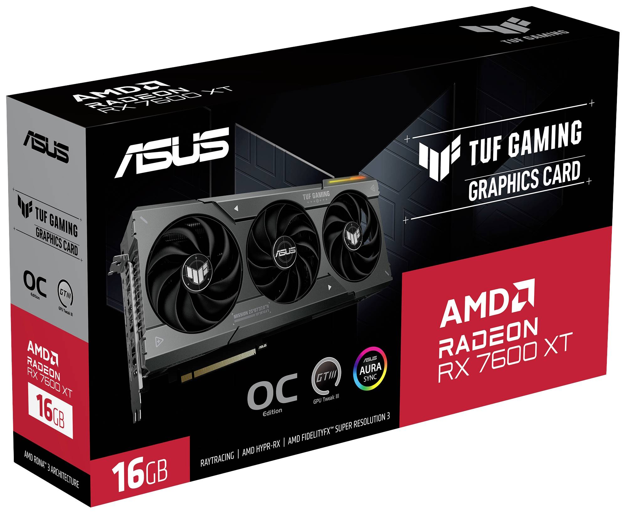 Asus Carte graphique AMD Radeon RX 7600 XT TUF Gaming OC Edition 16 GB GDDR6-RAM PCIe x16 HDMI™, DisplayPort AMD FreeSync