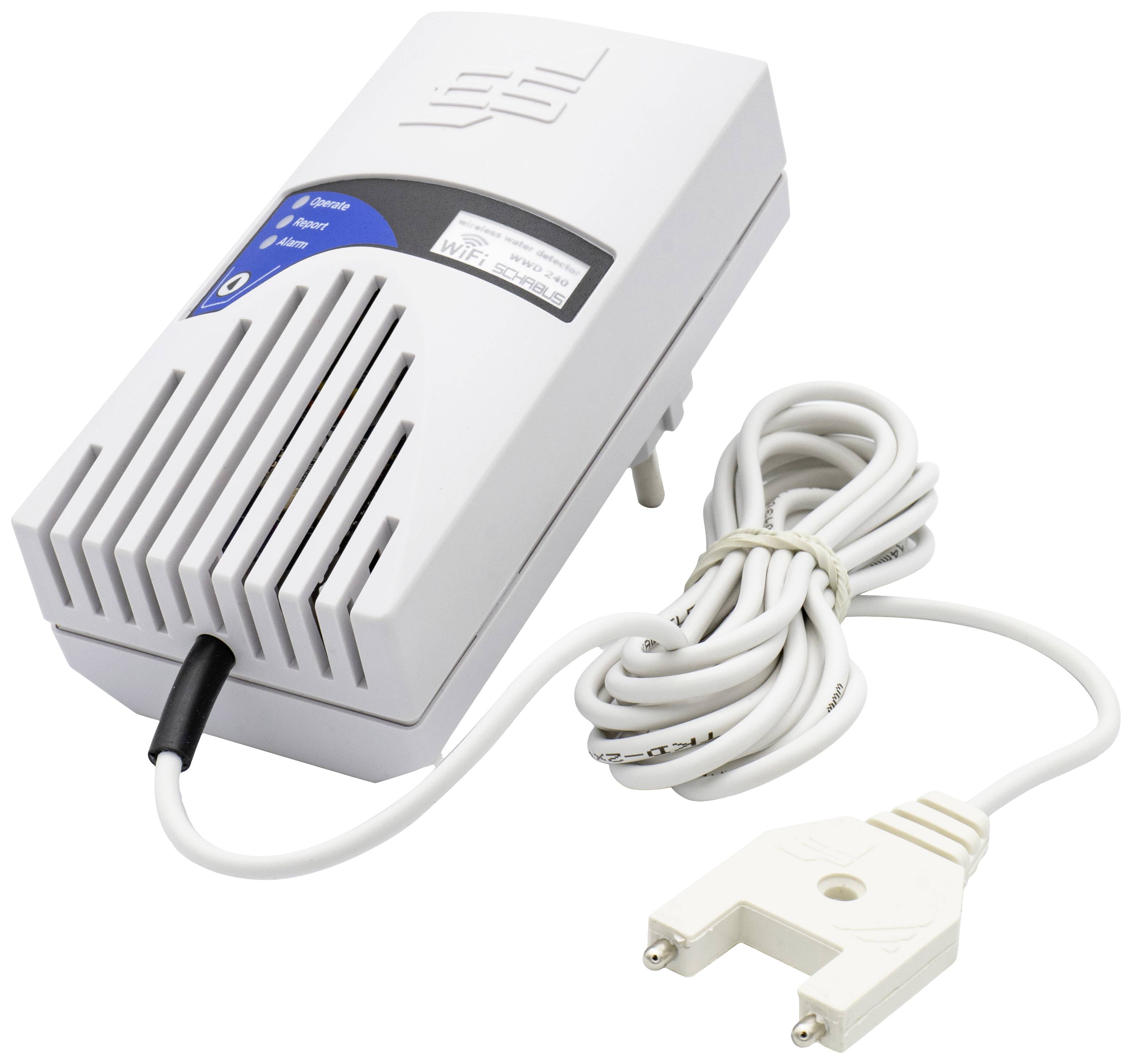 Schabus 500240 WWD 240 Détecteur d'eau sans fil avec commande via une application sur prise