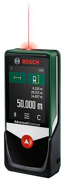 Bosch Home and Garden AdvancedDistance 50C Télémètre laser Bluetooth, écran tactile 50 m
