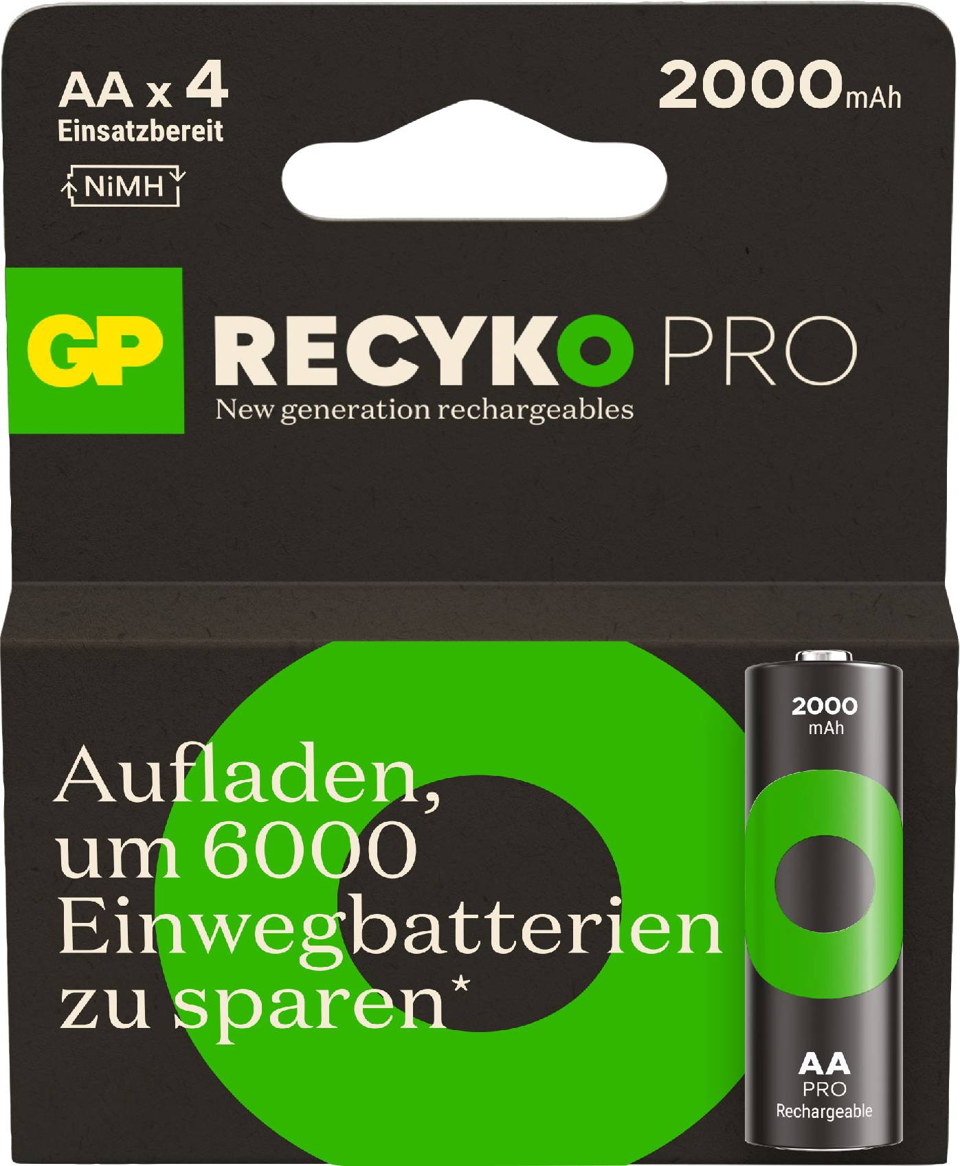 GP ReCyko Pro Pile rechargeable LR6 (AA) NiMH 2000 mAh 1.2 V 4 pc(s)