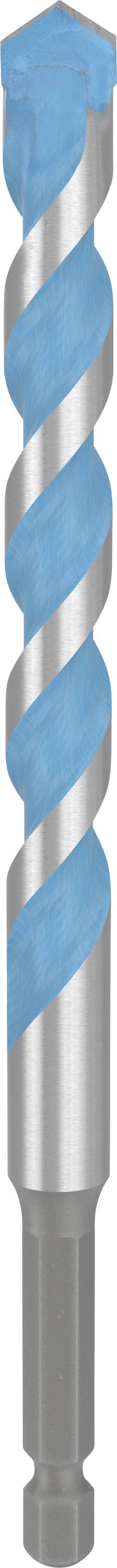 Un foret hélicoïdal bleu avec une tige en argent, adapté pour percer différents matériaux.