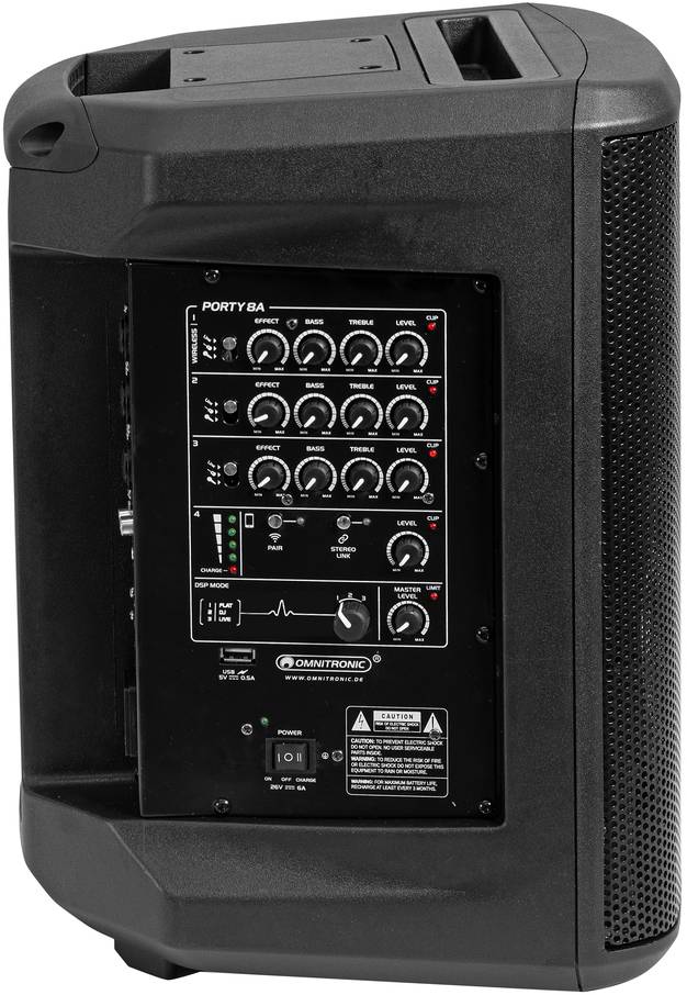 Omnitronic Porty-8A Enceinte de soirée à batterie 1 pc(s)