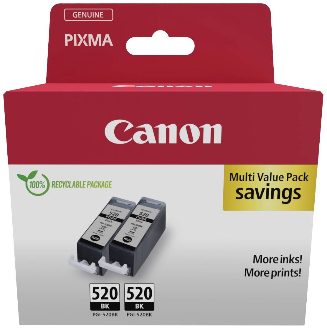 Canon Encre PGI-520 BK Twin Pack d'origine paquet de 2 noir 2932B019