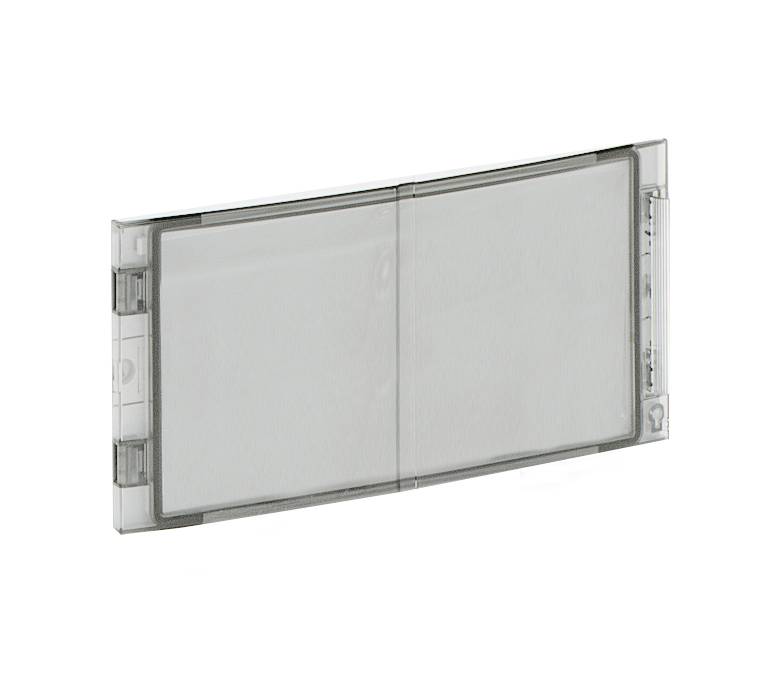 Un filtre rectangulaire avec un cadre transparent. Le filtre est propre et sans impuretés visibles.