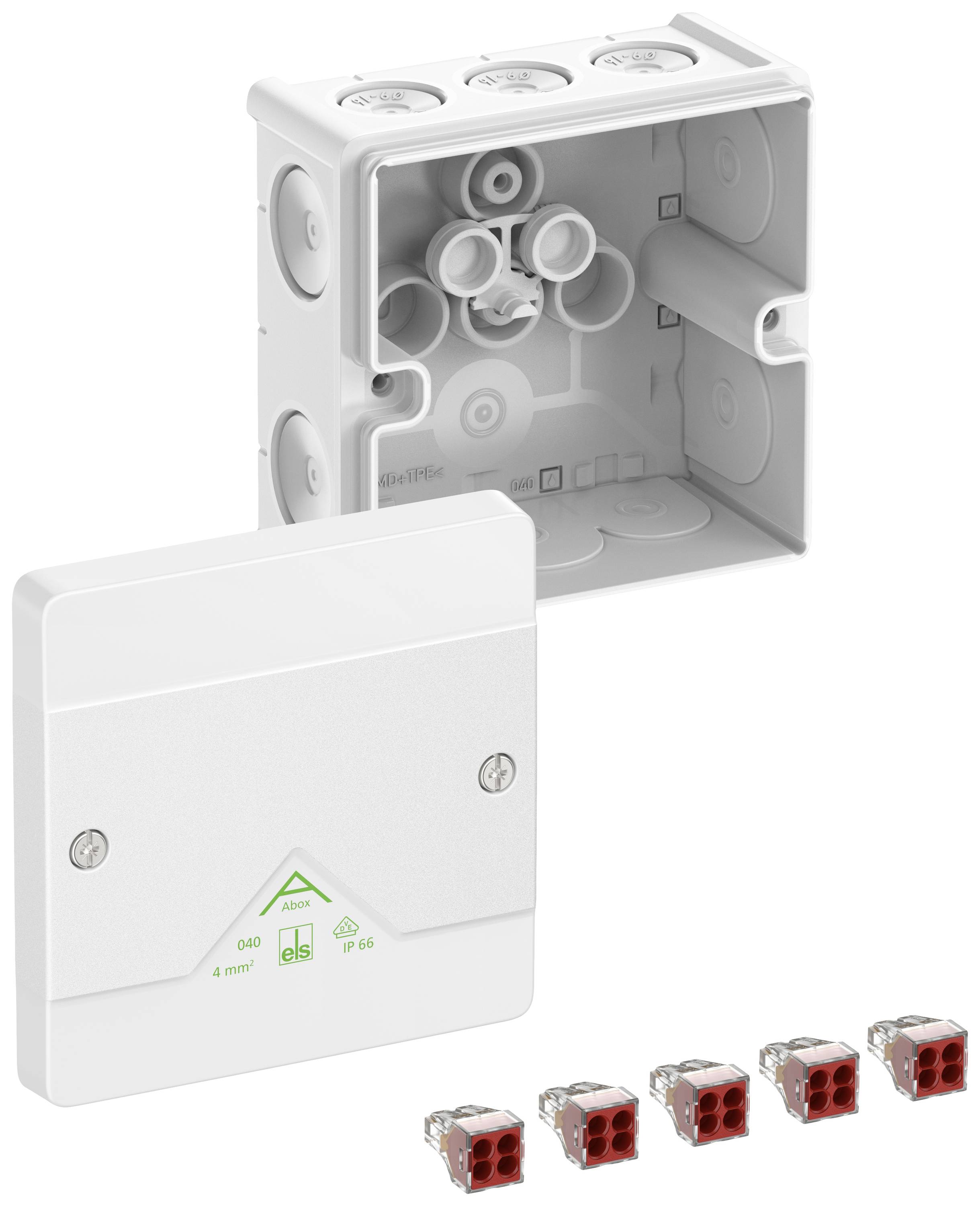 Spelsberg 80412001 Boîte de dérivation (L x l x H) 102 x 102 x 57 mm blanc IP66 1 pc(s)