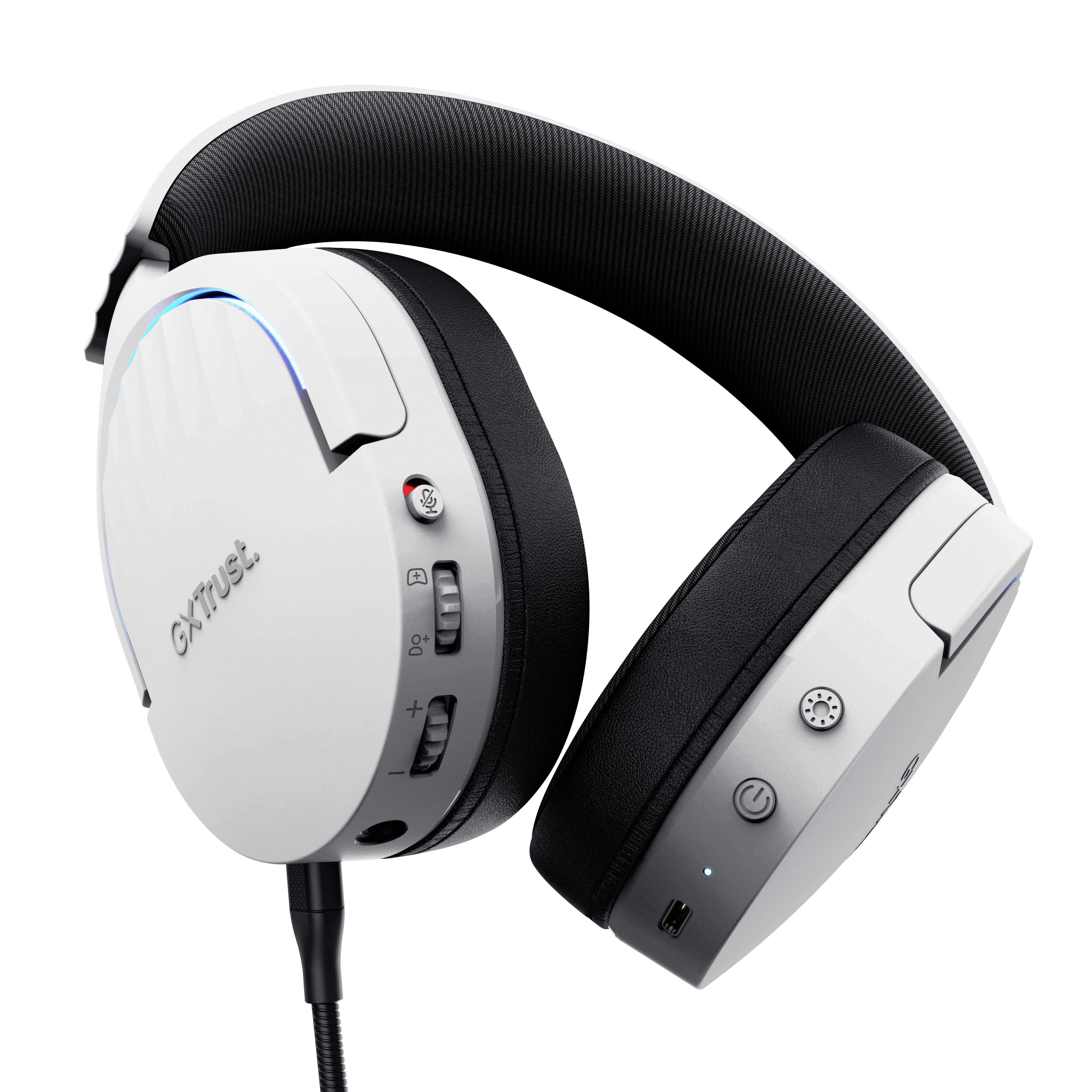 Trust GXT491 FAYZO Micro-casque supra-auriculaire Bluetooth Virtual Surround blanc son surround, mise en sourdine du microphone