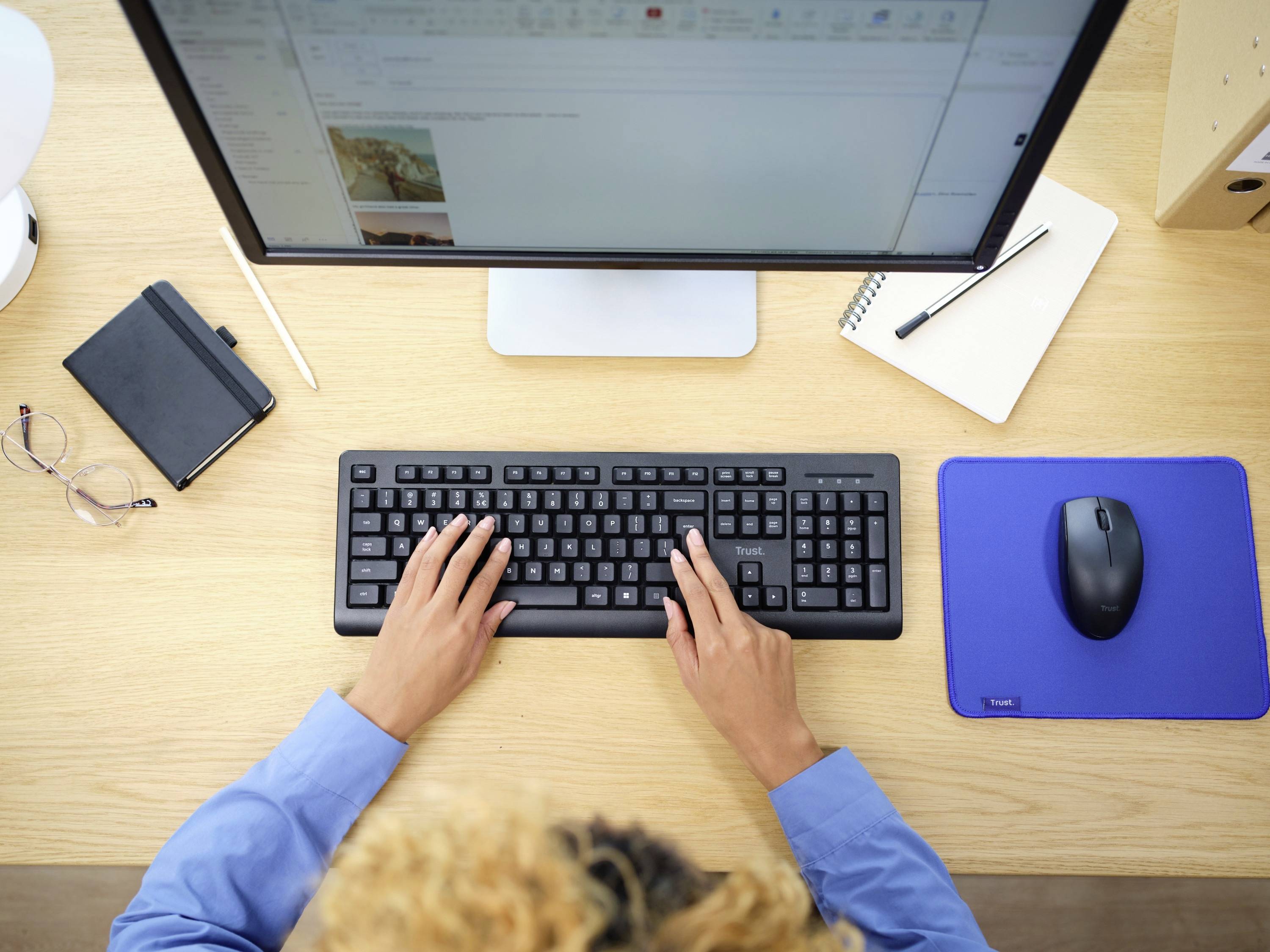 Trust Primo radio Kit souris + clavier allemand, QWERTZ noir