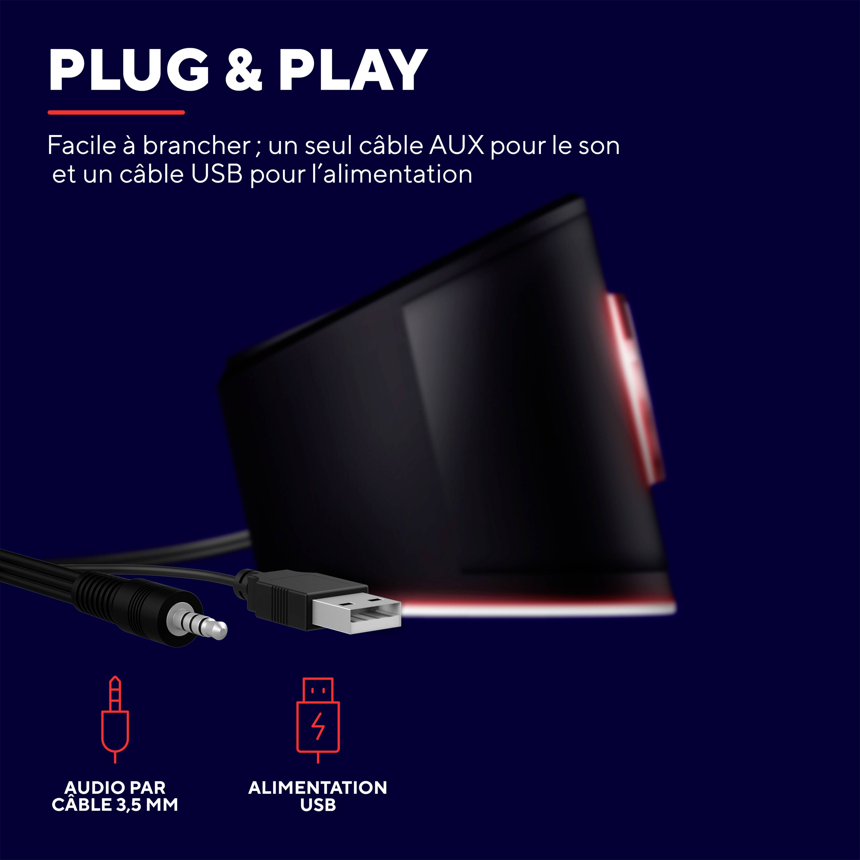 Trust GXT 619 Thorne Enceintes PC USB 6 W noir