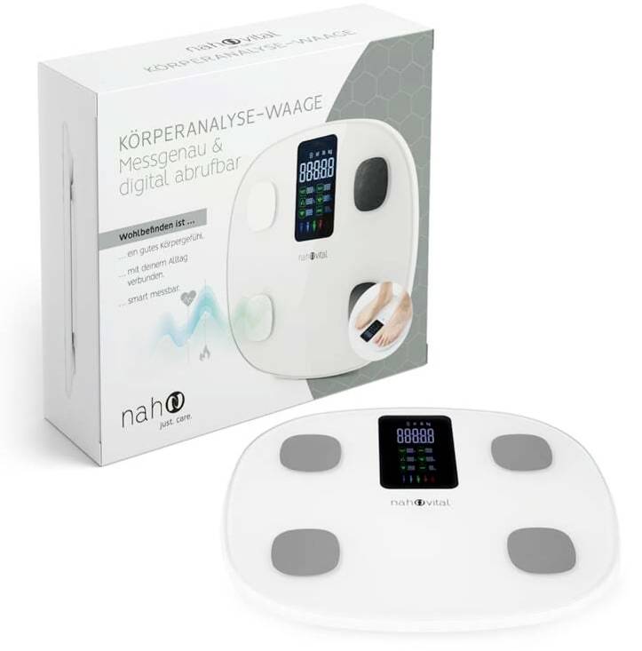 Nah-vital Smart 6V Balance d'analyse corporelle numérique Plage de pesée (max.)=180 kg blanc