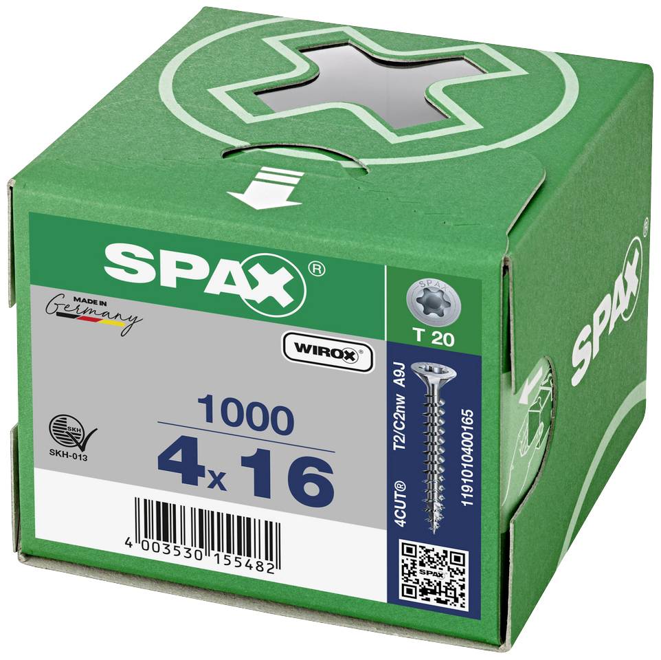 SPAX 1191010350255 Vis à bois 3.5 mm 25 mm T-STAR plus acier WIROX 1000 pc(s)