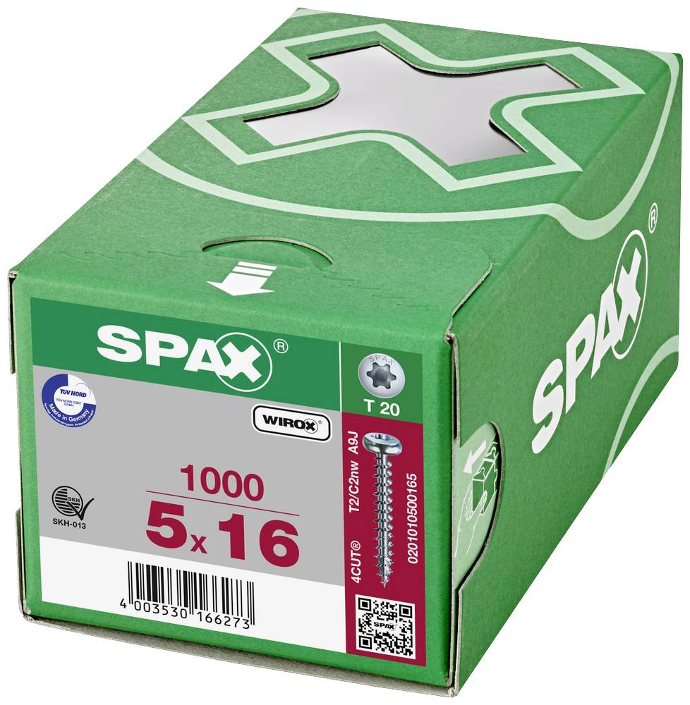 SPAX 0201010500165 Vis à bois 5 mm 16 mm T-STAR plus acier WIROX 1000 pc(s)